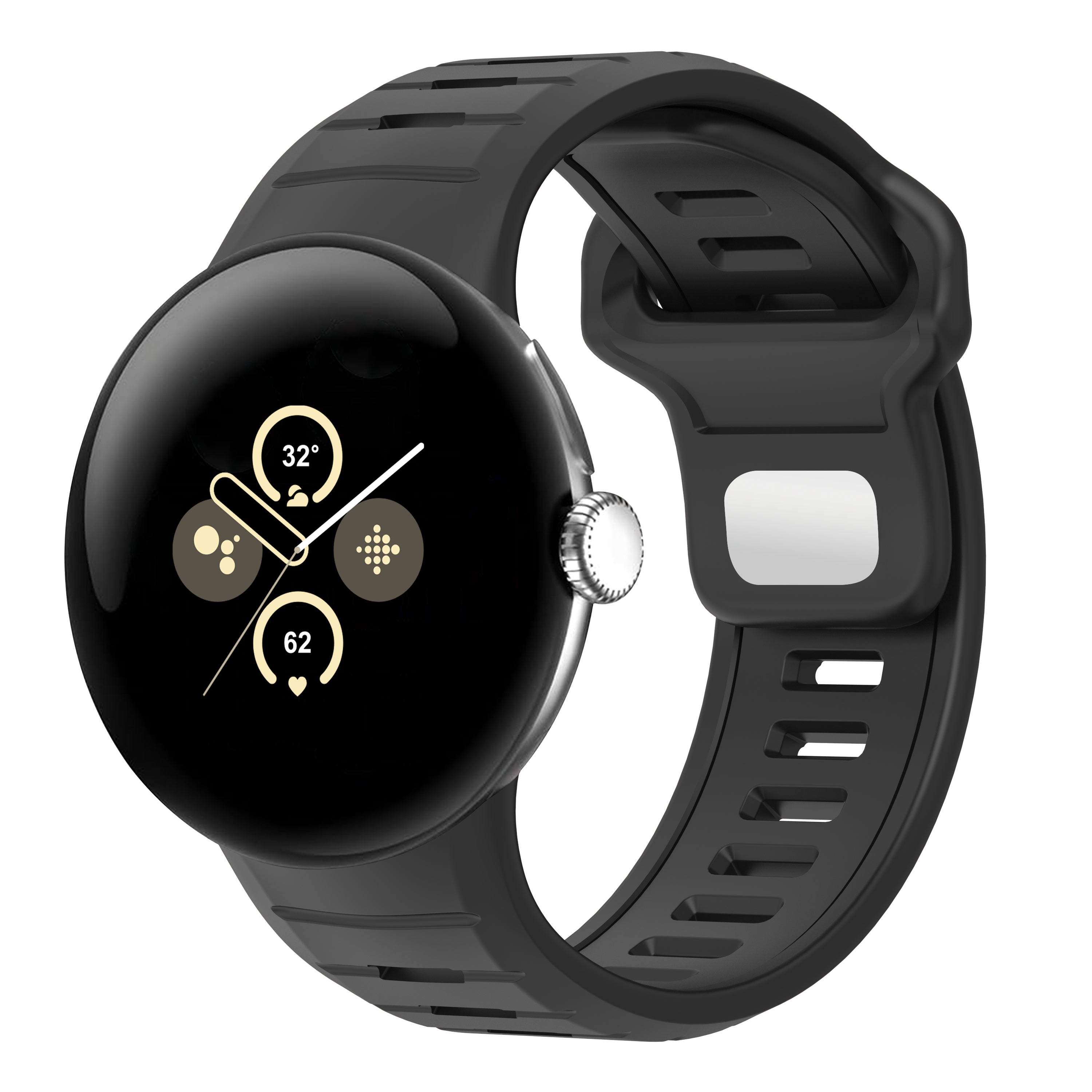 Google Pixel Watch 3 - 45mm Duo Sportarmband (Schwarz)