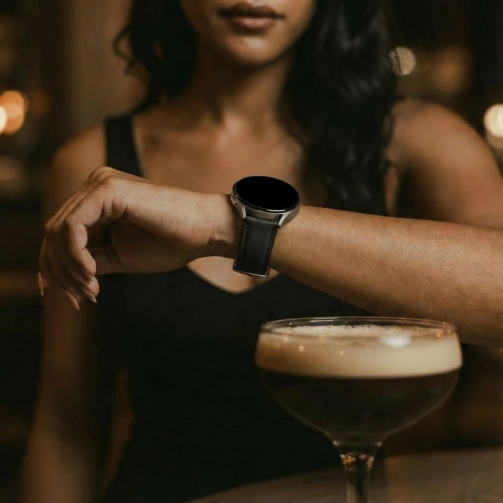 Amazfit Bip 3 (Pro) Slimfit Lederarmband (Schwarz)