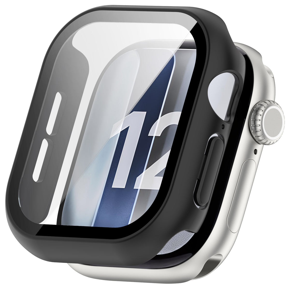 Apple Watch 12 - 42mm PC Case with Glass (Black)
