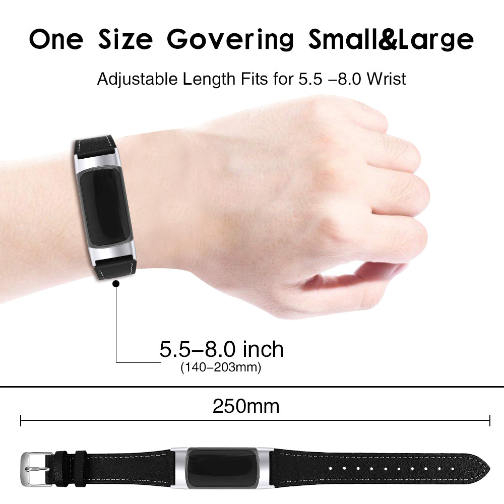 Fitbit Charge 6 Modern Lederarmband (Schwarz)