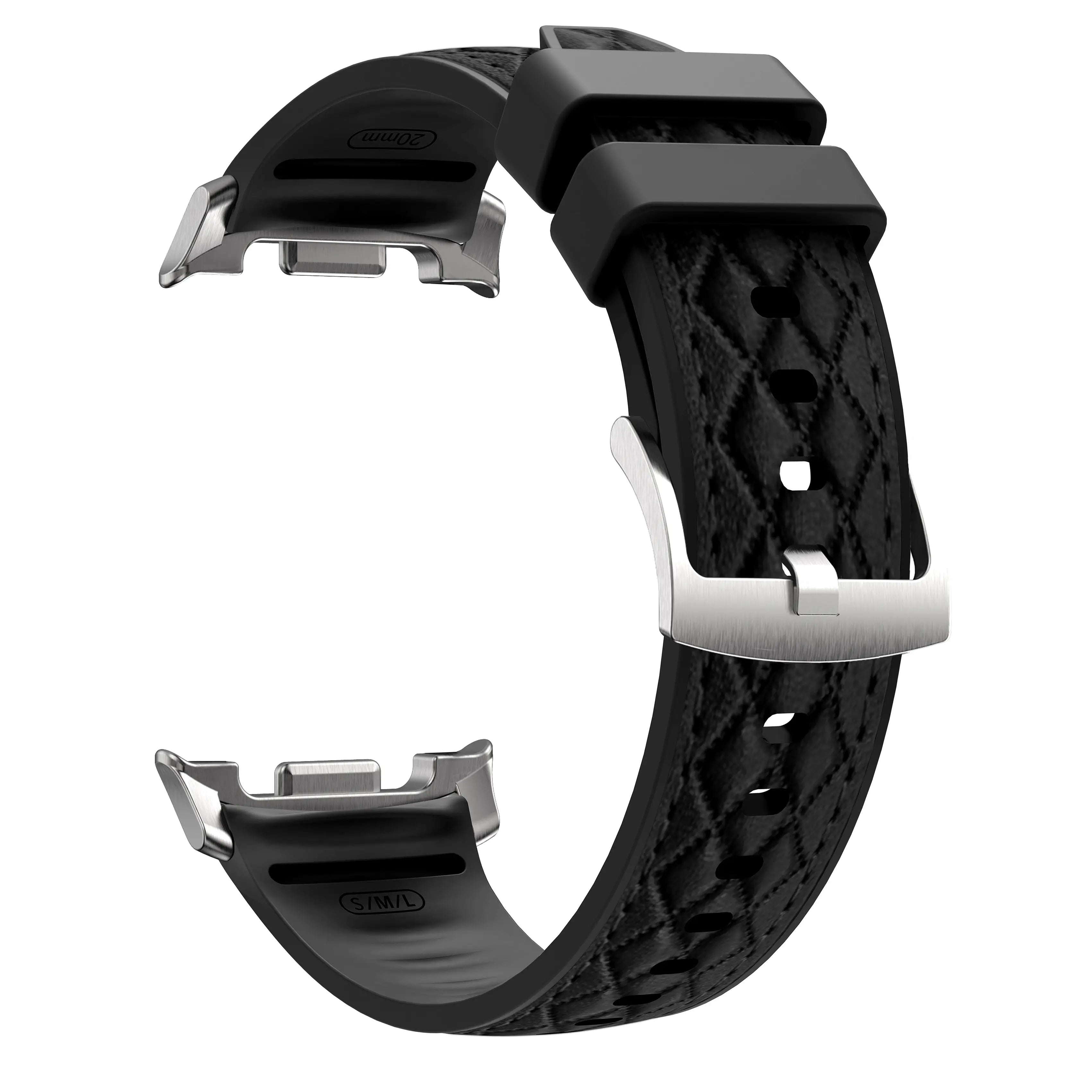 Samsung Galaxy Watch 8 - 44mm Diamond Leather Hybrid Strap (Black)