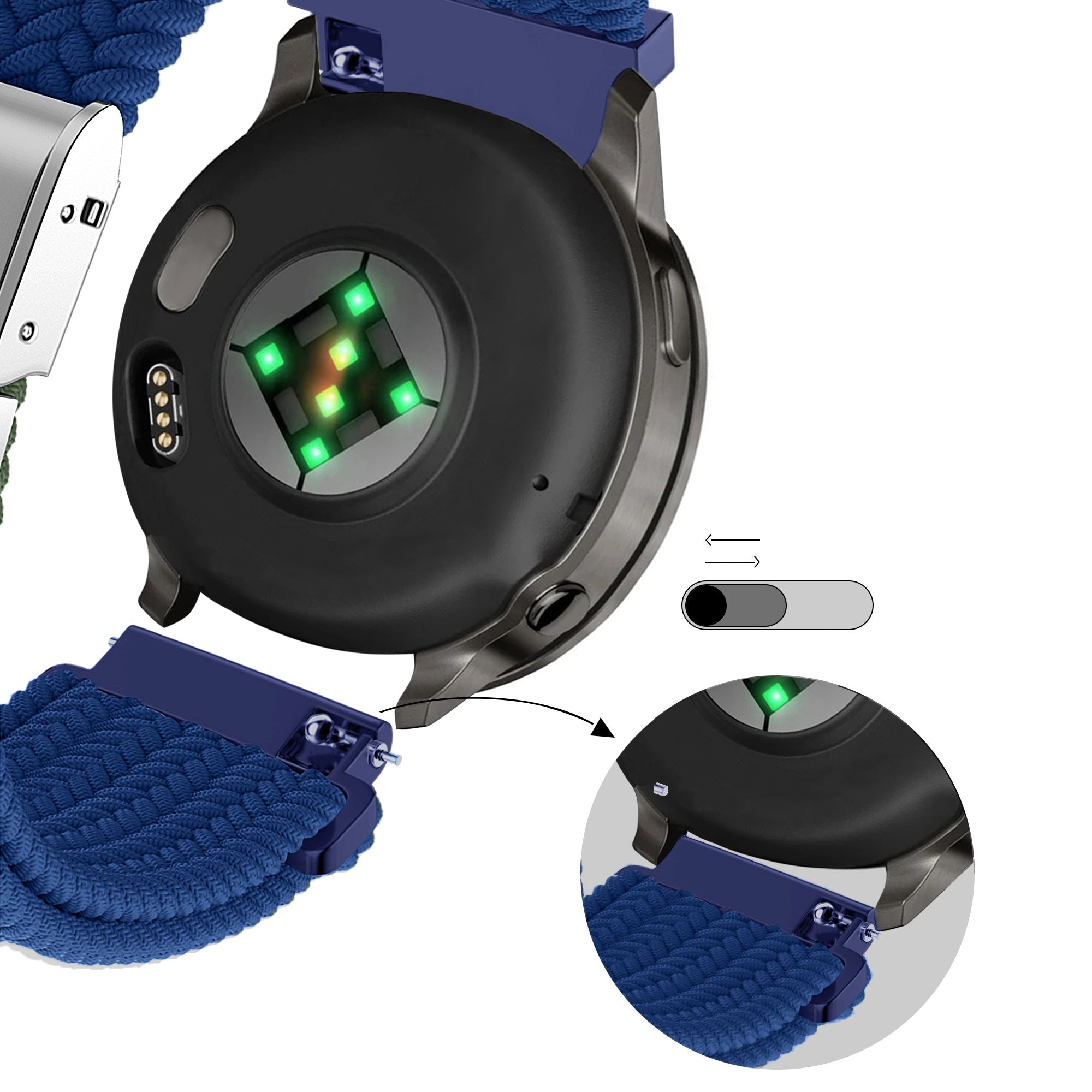 Bandz Garmin Venu 4 - 45mm Gewebtes Nylonarmband (Blau)