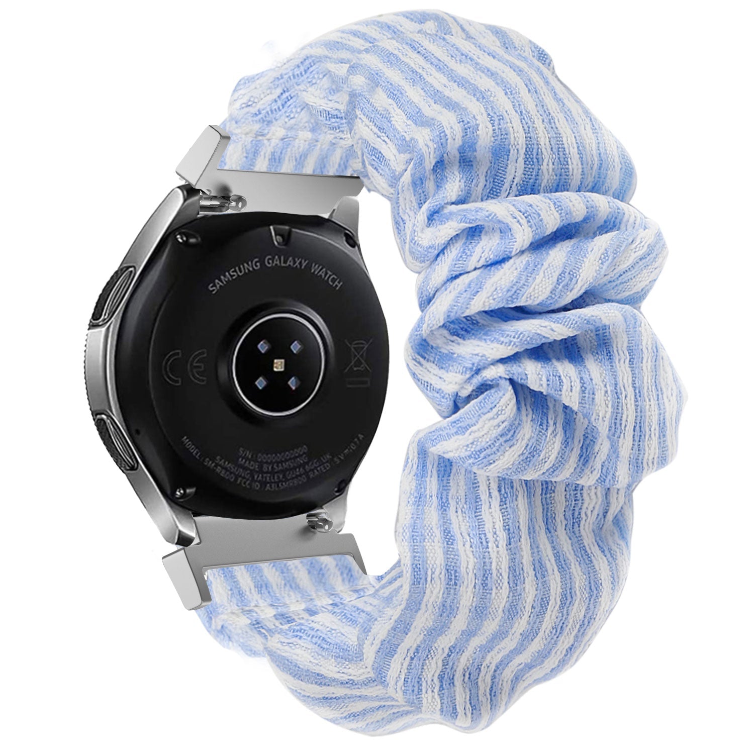 Samsung Galaxy Watch 3 41mm Scrunchie Armband (Blauer Streifen)