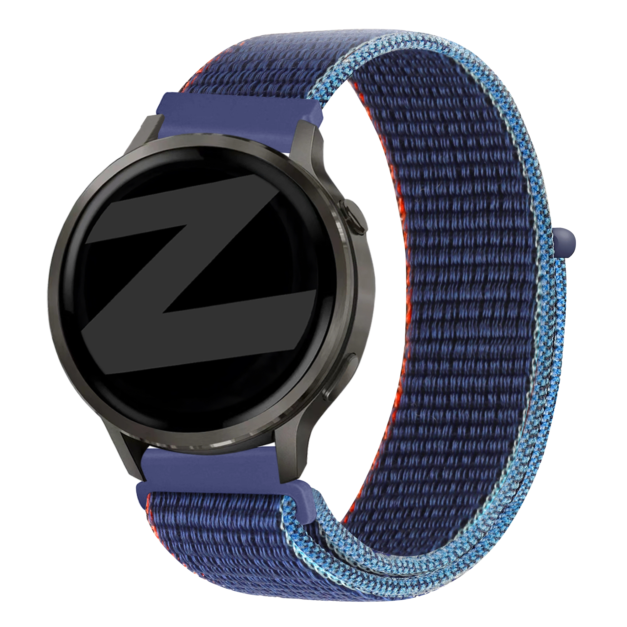 Bandz Garmin Forerunner 570 - 47mm Nylon Loop Armband (Dunkel Blau Mix)