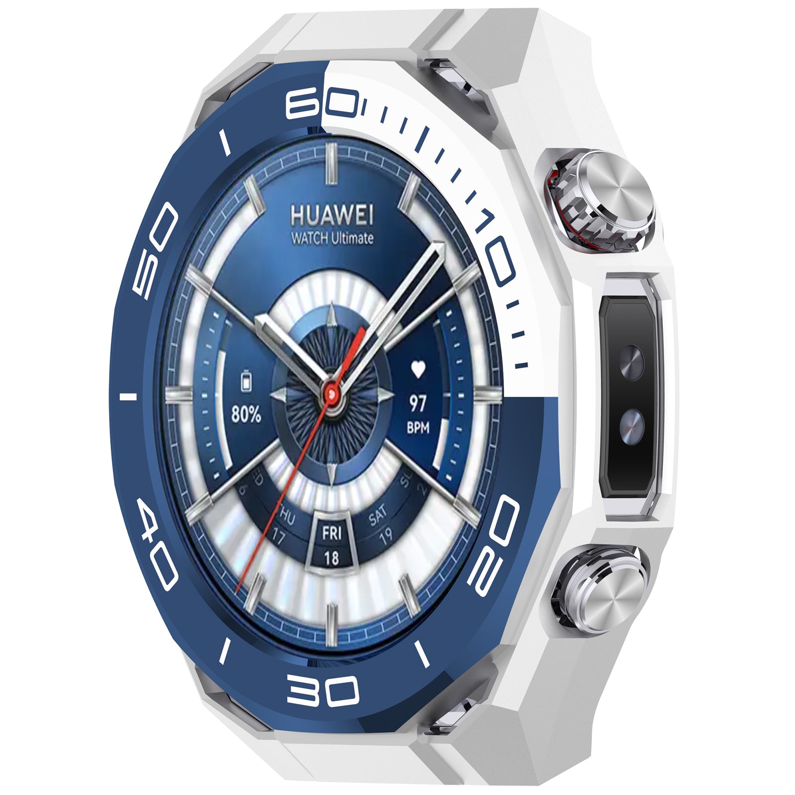 Huawei Watch Ultimate 2 PC-Hülle mit Glas (White/Blau)