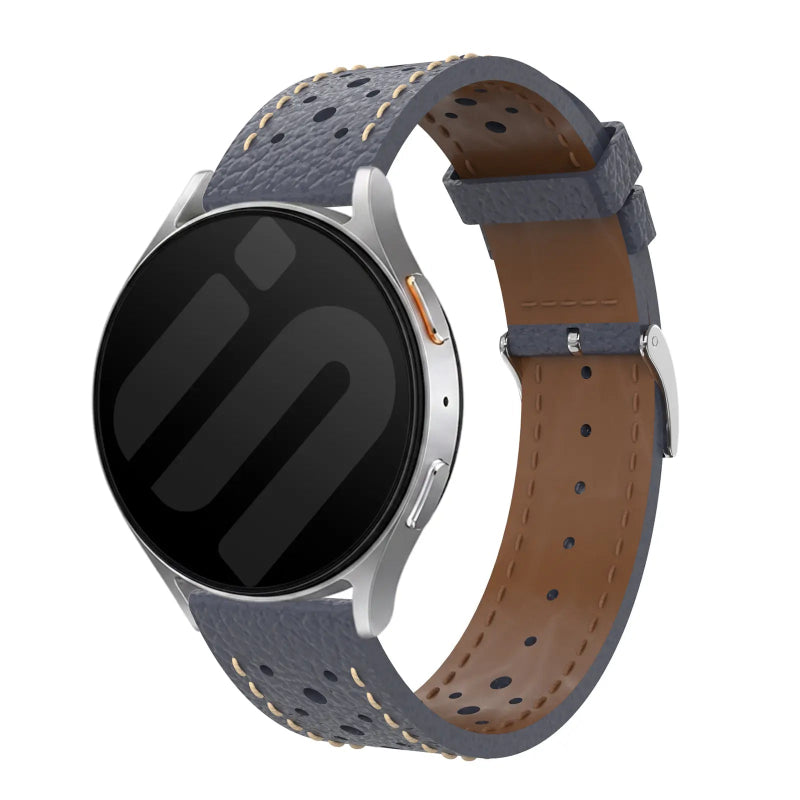 20mm breathable leather band blue
