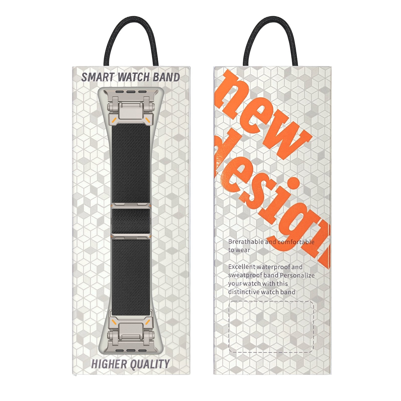 Apple Watch 'Explorer' Polyester Armband (Schwarz mit Titan)