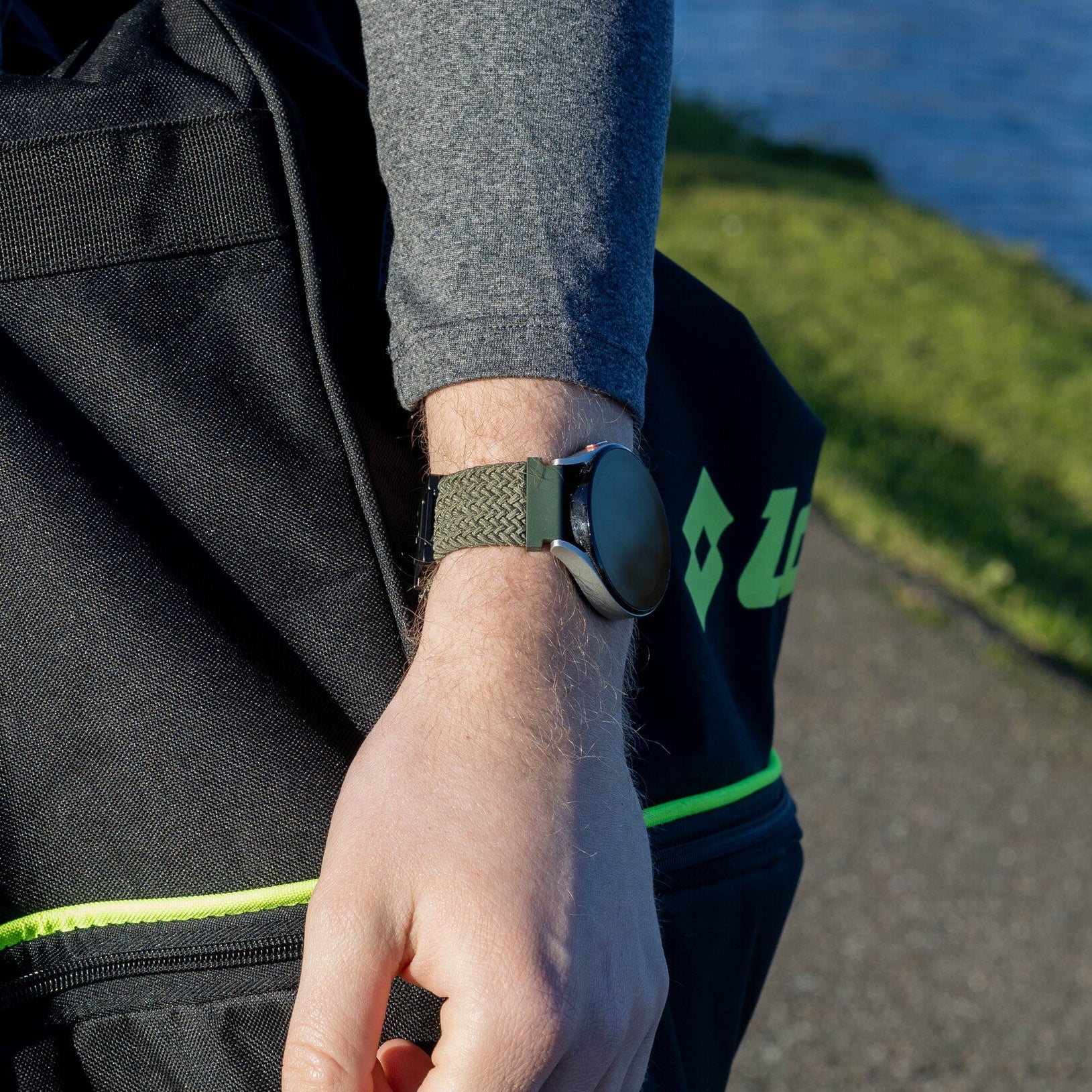 Fossil Gen 5 Braided Strap with P-Buckle (Green)