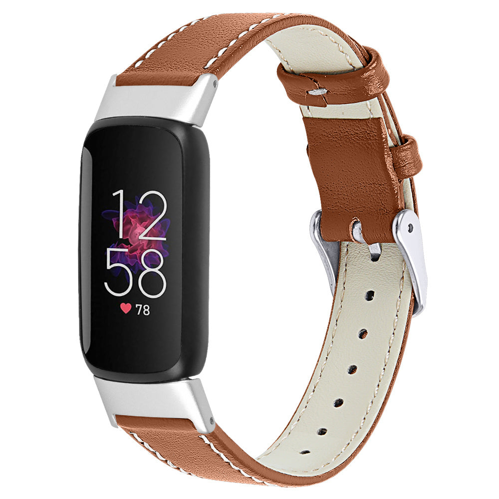 Fitbit Luxe modernes Leder-Armband (braun)