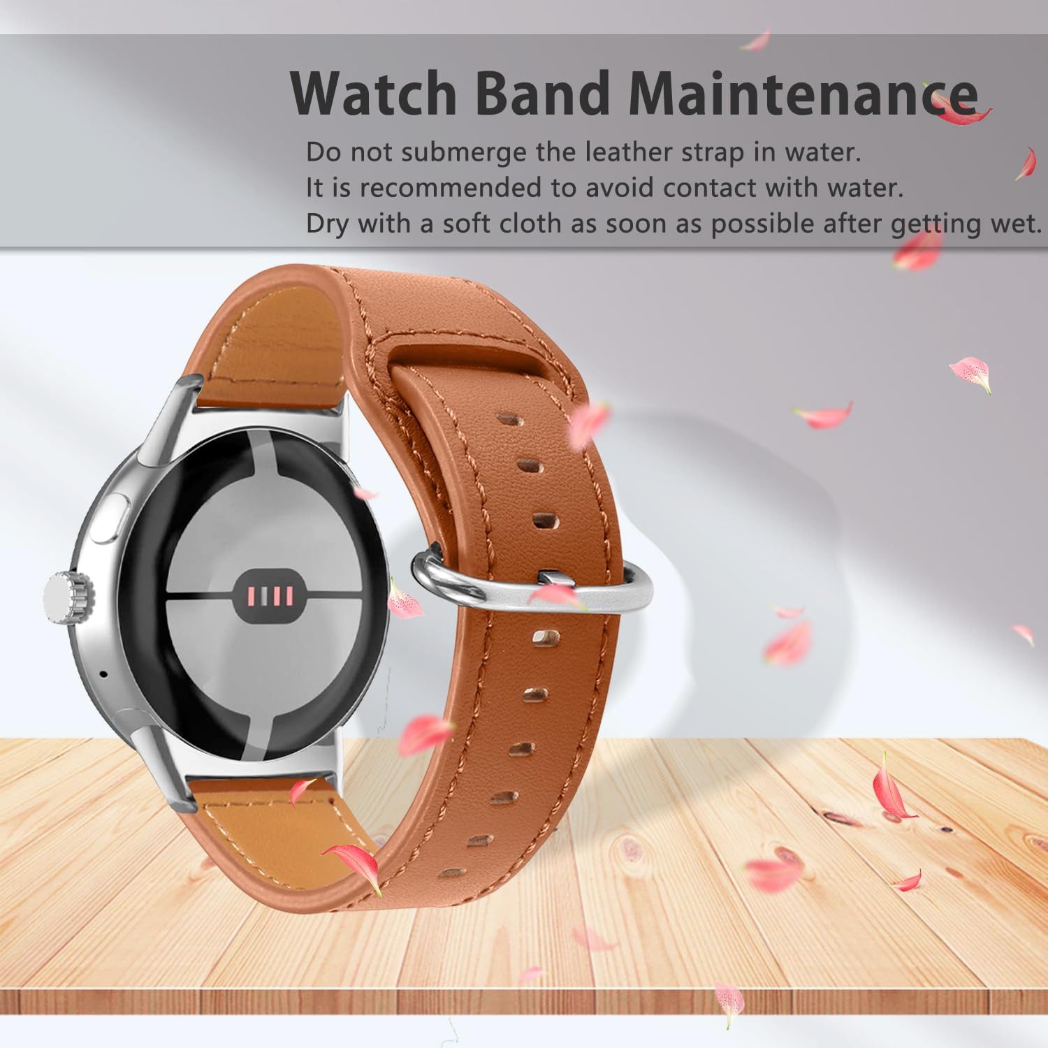 Google Pixel Watch 3 - 41mm Leder Schnallenarmband (Braun)