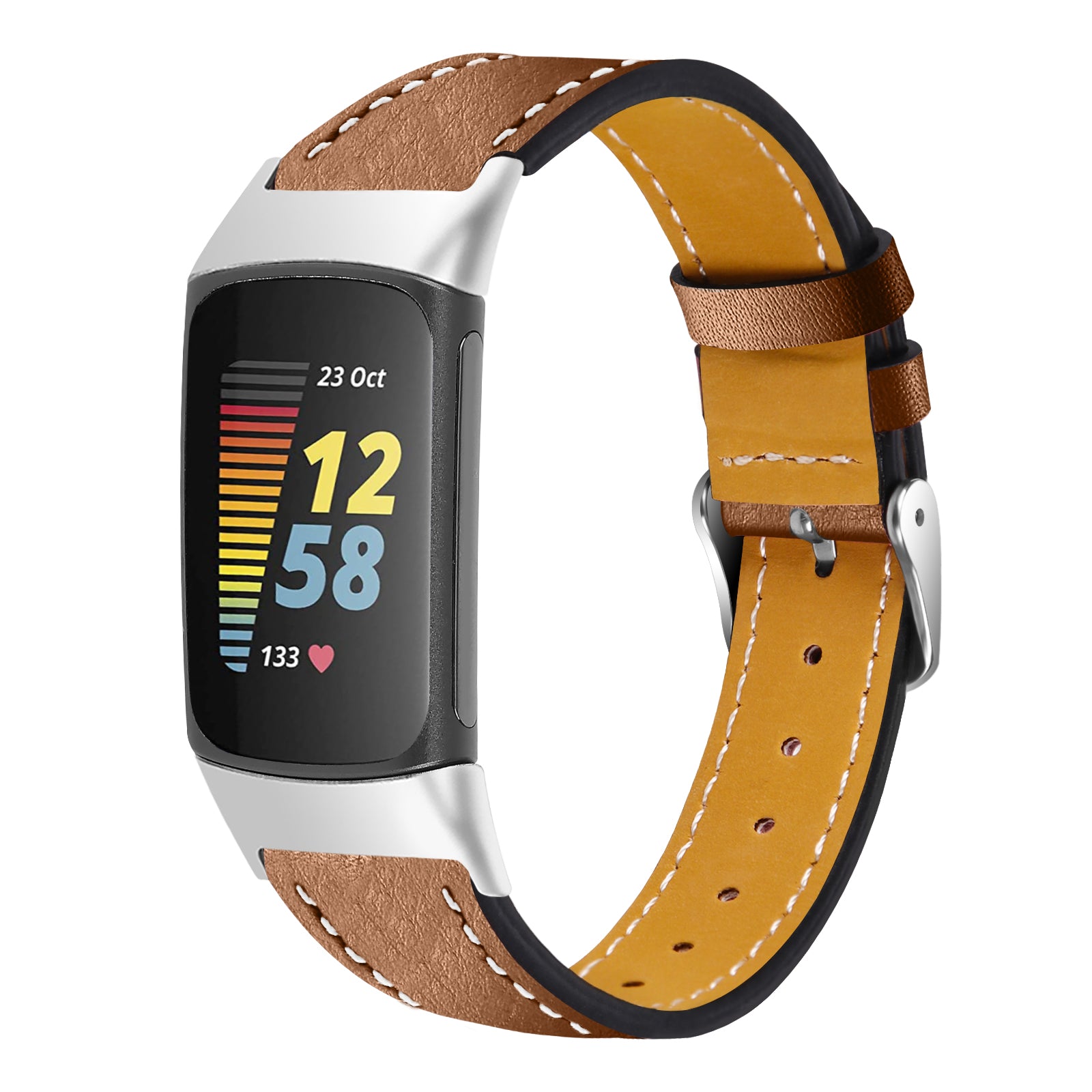 Fitbit Charge 6 Modern Leather Strap (Brown)