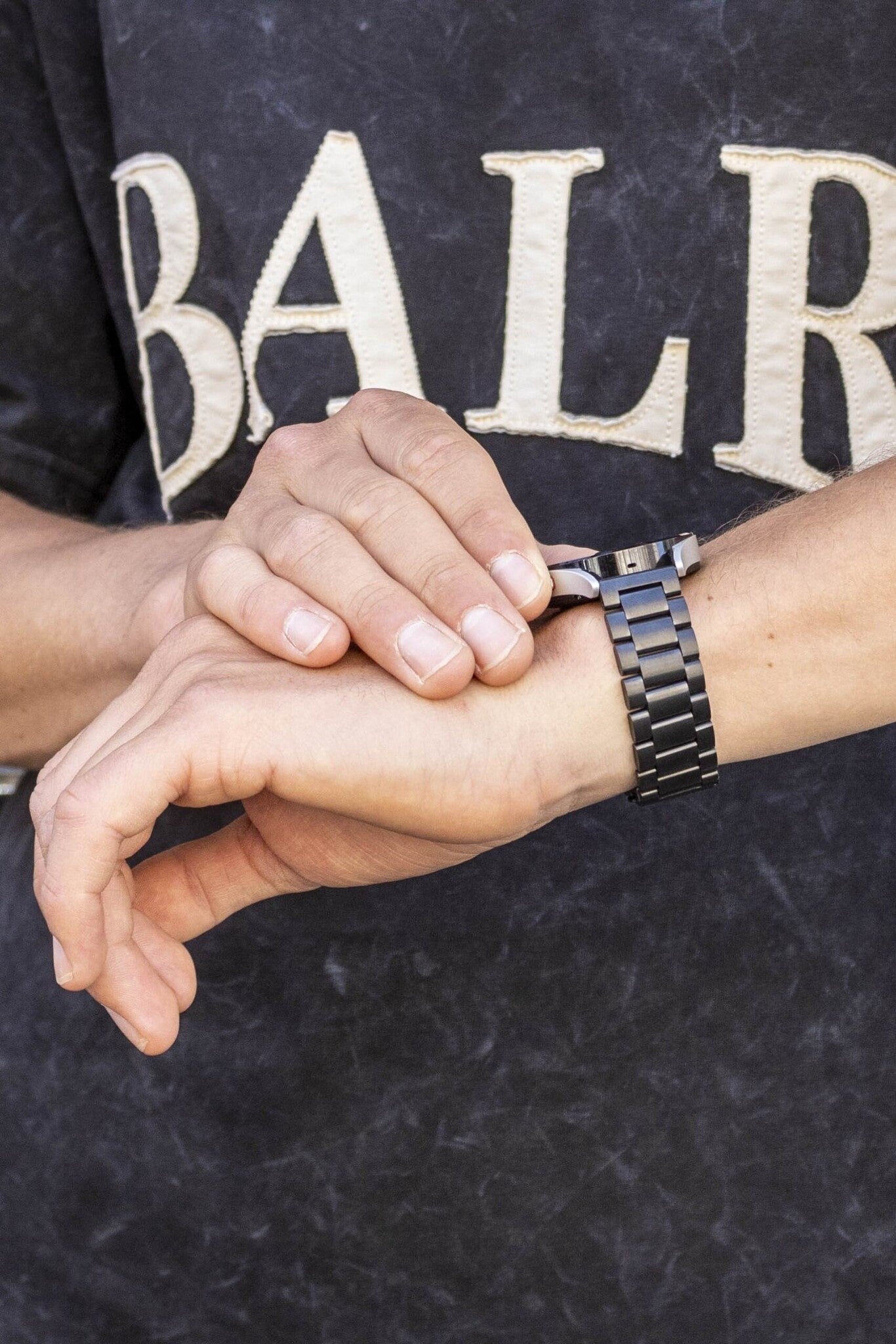 BALR Amazfit Bip 3 (Pro) Steel Link Strap (Black)