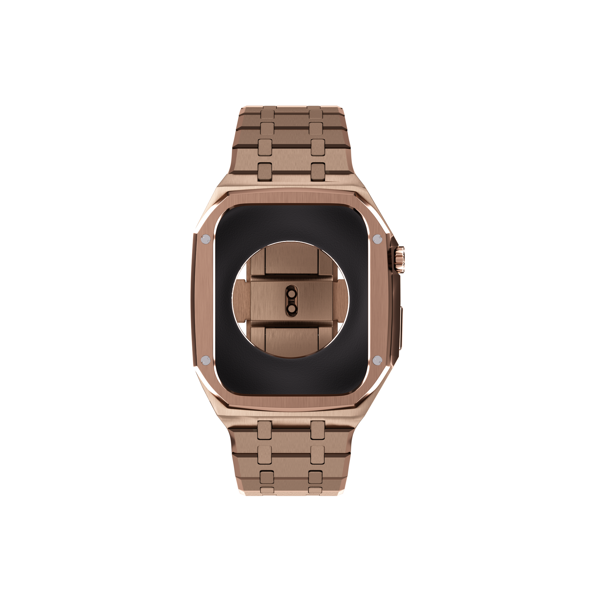 Reqior Apple Watch 45mm Hülle mit integriertem Stahlarmband (Roségold)