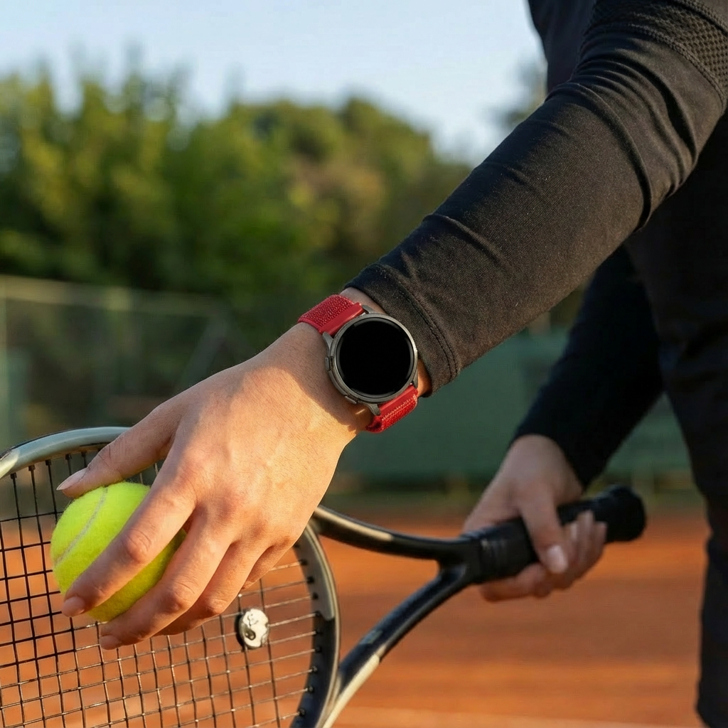 Bandz Garmin Vivoactive 3 Nylon Loop Armband (Rot)