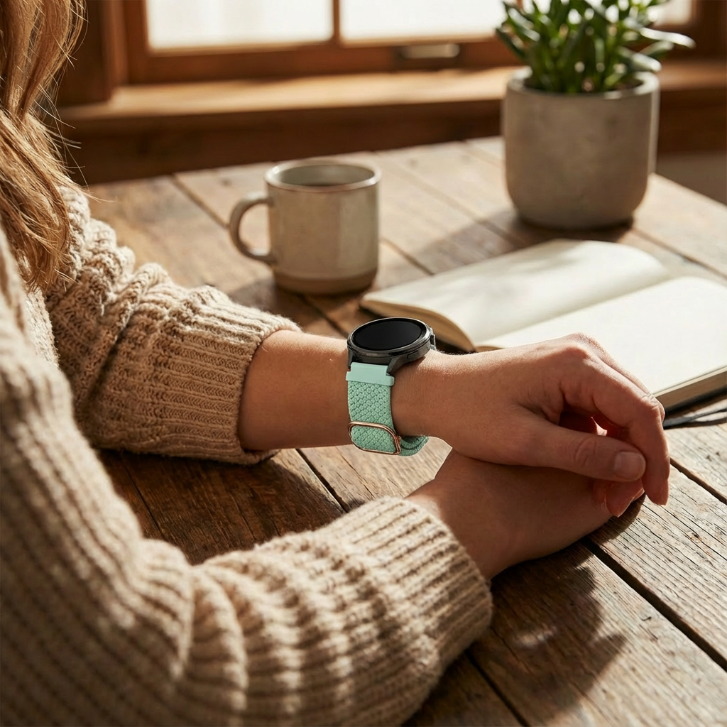 Bandz Garmin Venu 3s Verstellbares Geflochtenes Armband (Türkis)