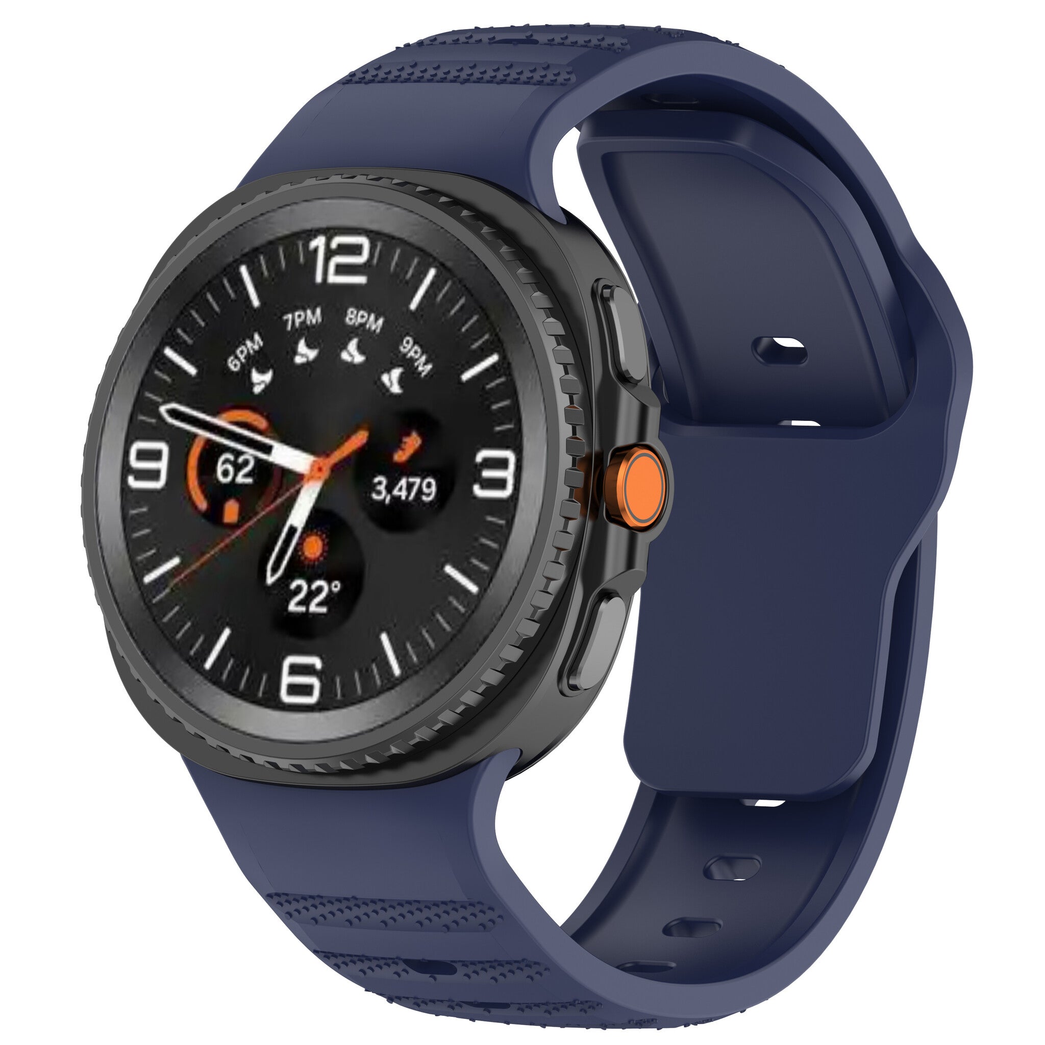 Samsung Galaxy Watch 8 - 40mm Outdoor Silikonarmband (Dunkel Blau)