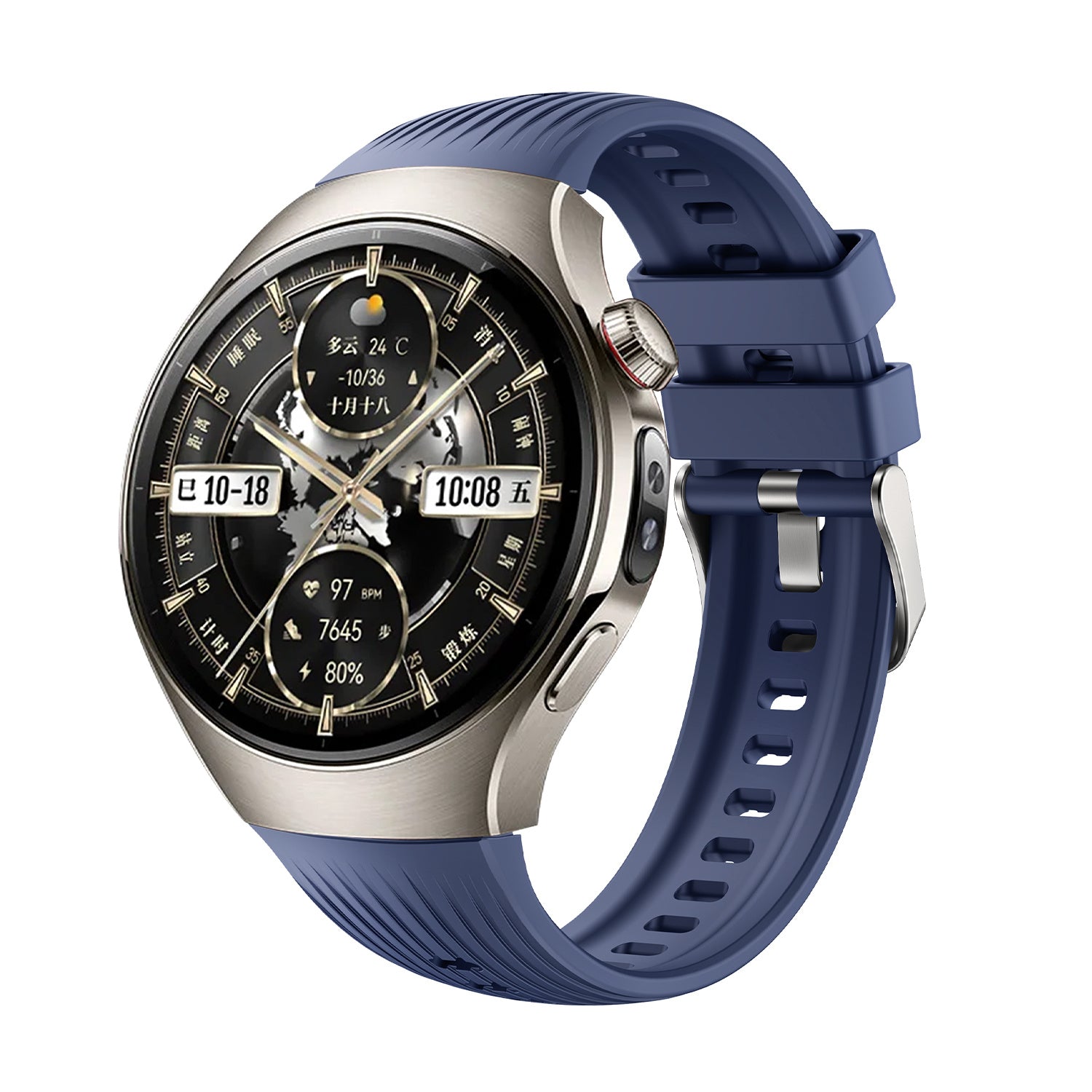 Huawei Watch 5 - 46mm Silicone Strap 'Perfect Fit' (Dark Blue)