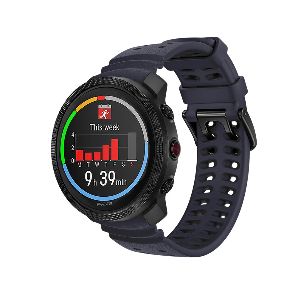 Polar Grit X2 Pro Silicone Grain Strap (Dark Blue)