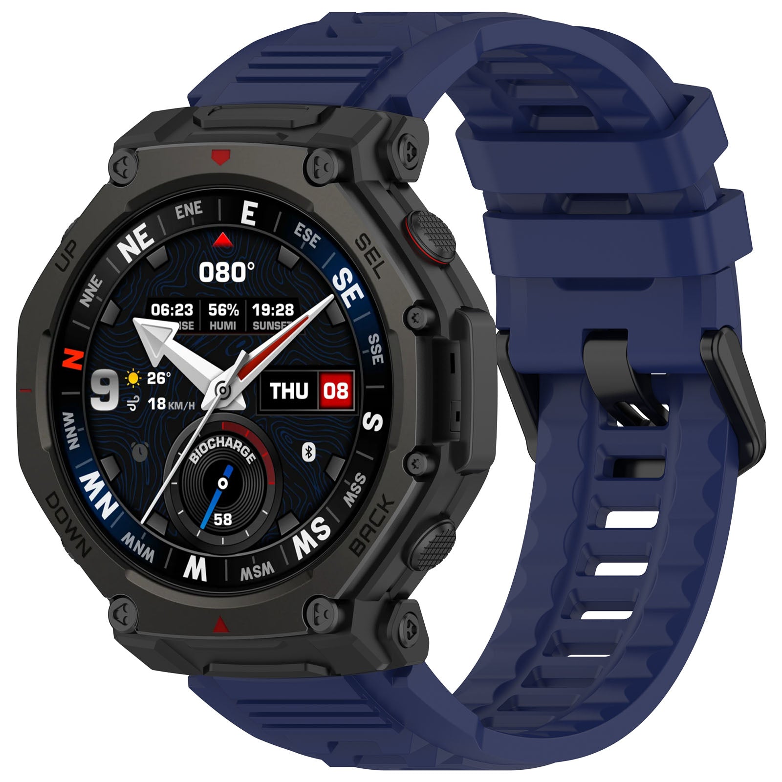 Amazfit T-Rex 3 Pro - 48mm Silikonarmband (Dunkelblau)