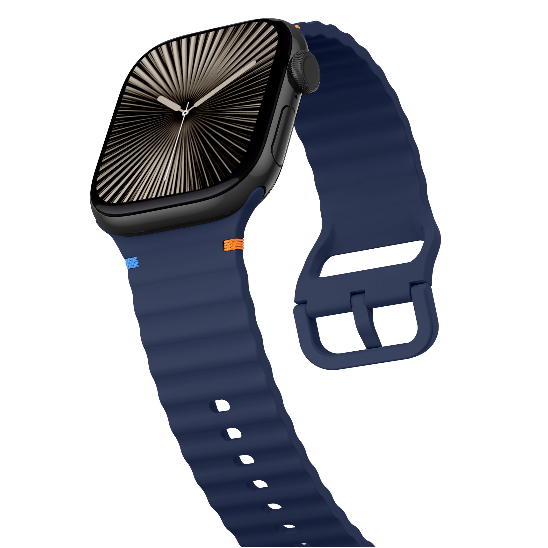 Apple Watch Wave Silikonarmband (Dunkelblau)