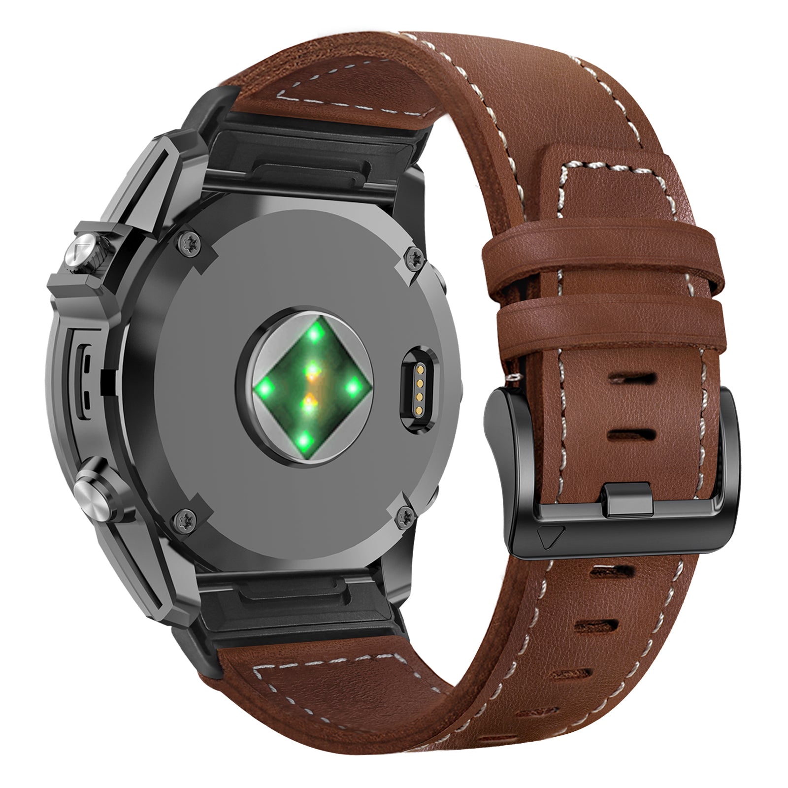 Garmin Fenix 7x Premium Leather Strap (Dark Brown)