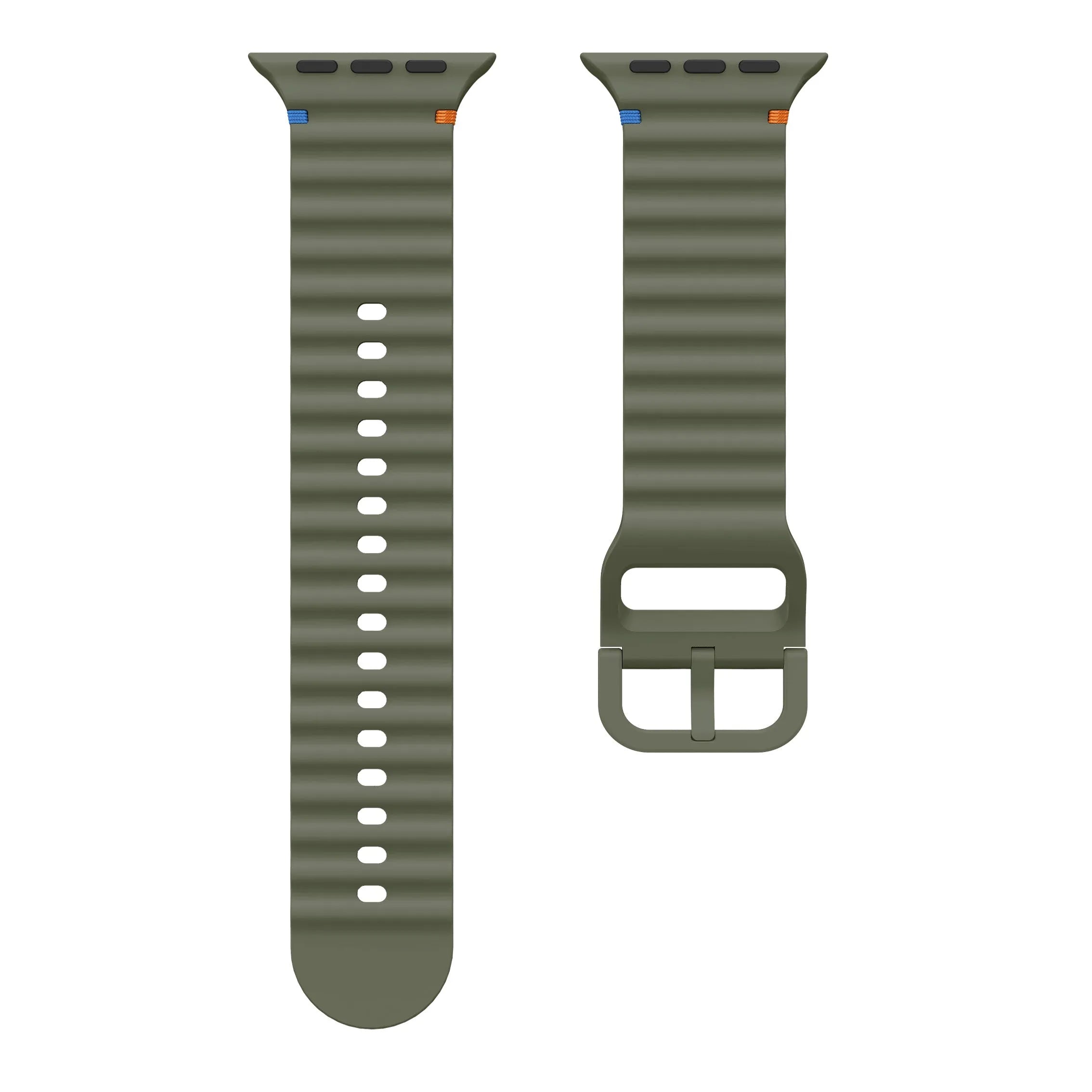 Apple Watch Wave Silikonarmband (Dunkelgrün)