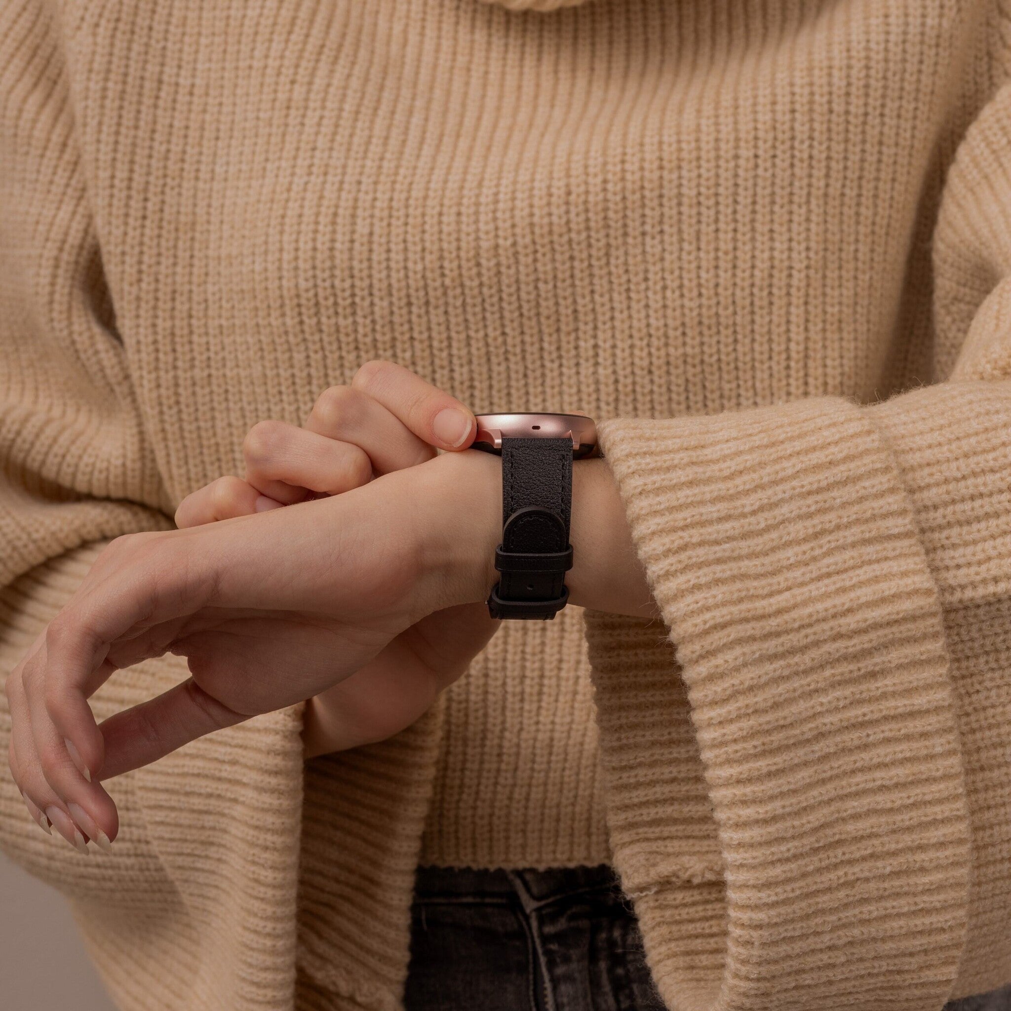 Amazfit GTR 3 (Pro) Lederarmband (eng Schwarz)