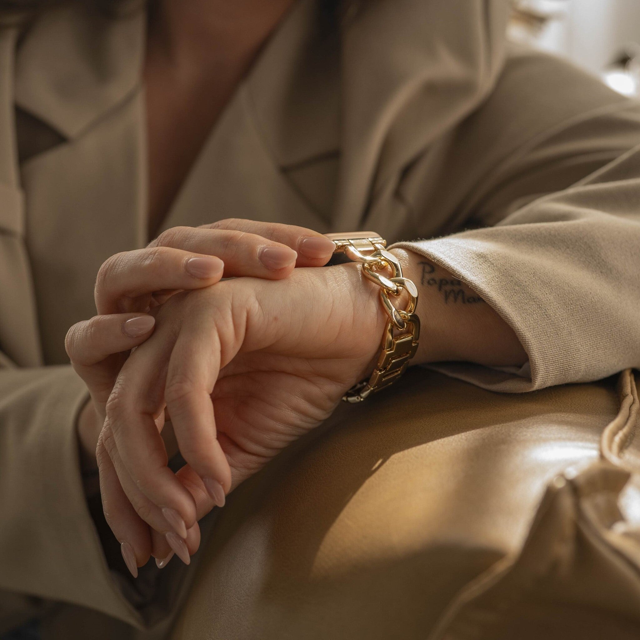 Apple Watch Steel Chain Strap (Gold)