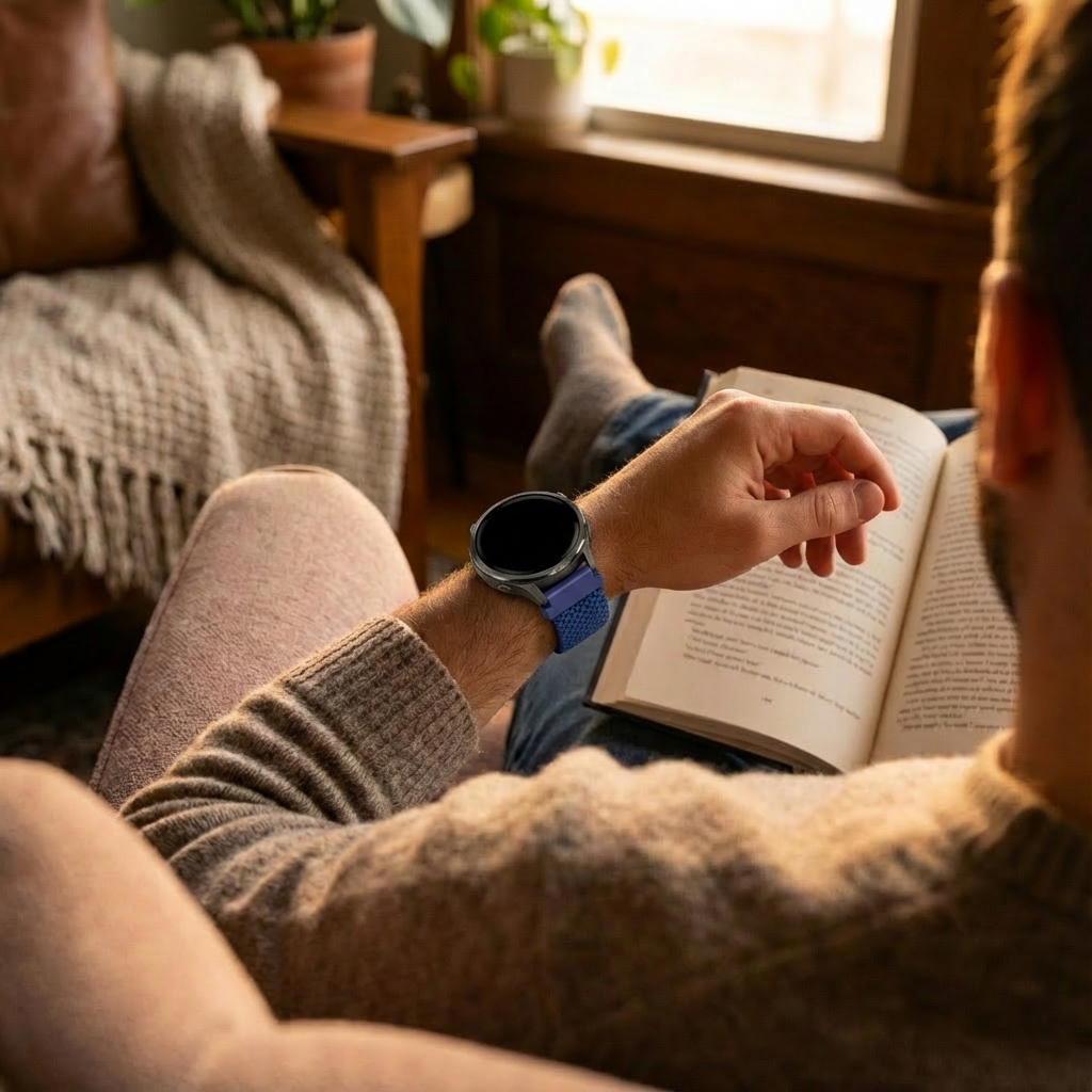 Bandz Garmin Forerunner 255s Verstellbares Geflochtenes Armband (Blau)