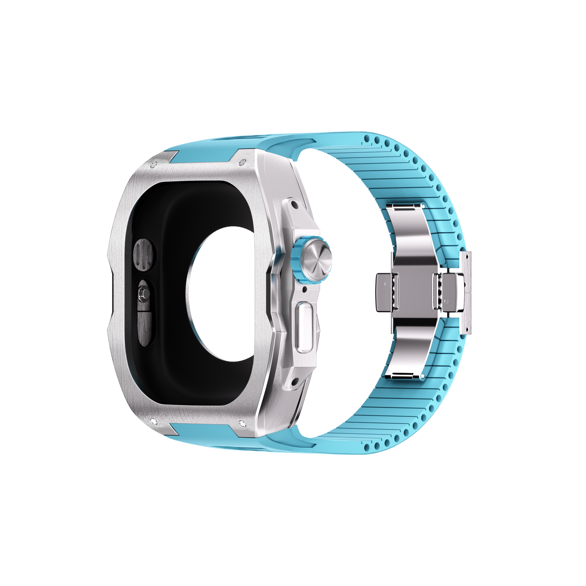 Reqior Apple Watch Ultra Hülle mit integriertem Gummi-Armband (Blau)