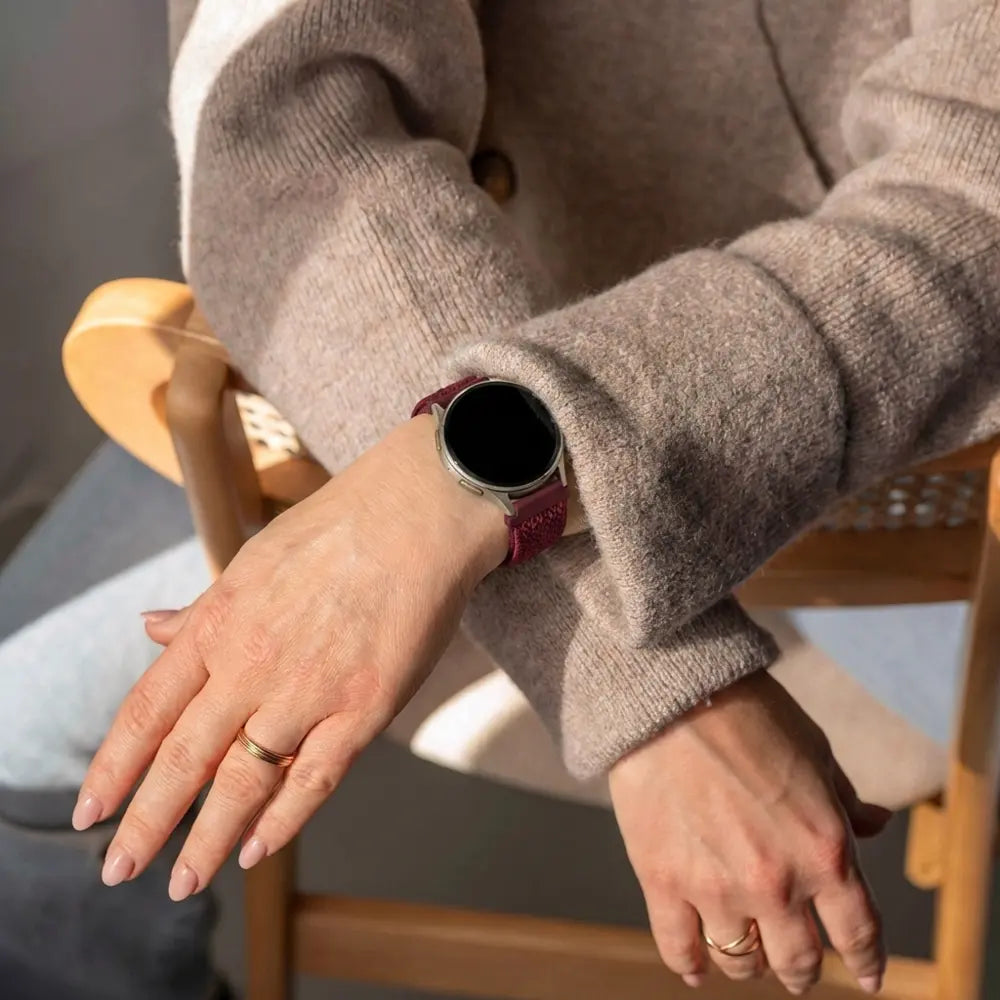 Pebble Round 2 - 20mm Vintage Nylonarmband (Wrinrot)