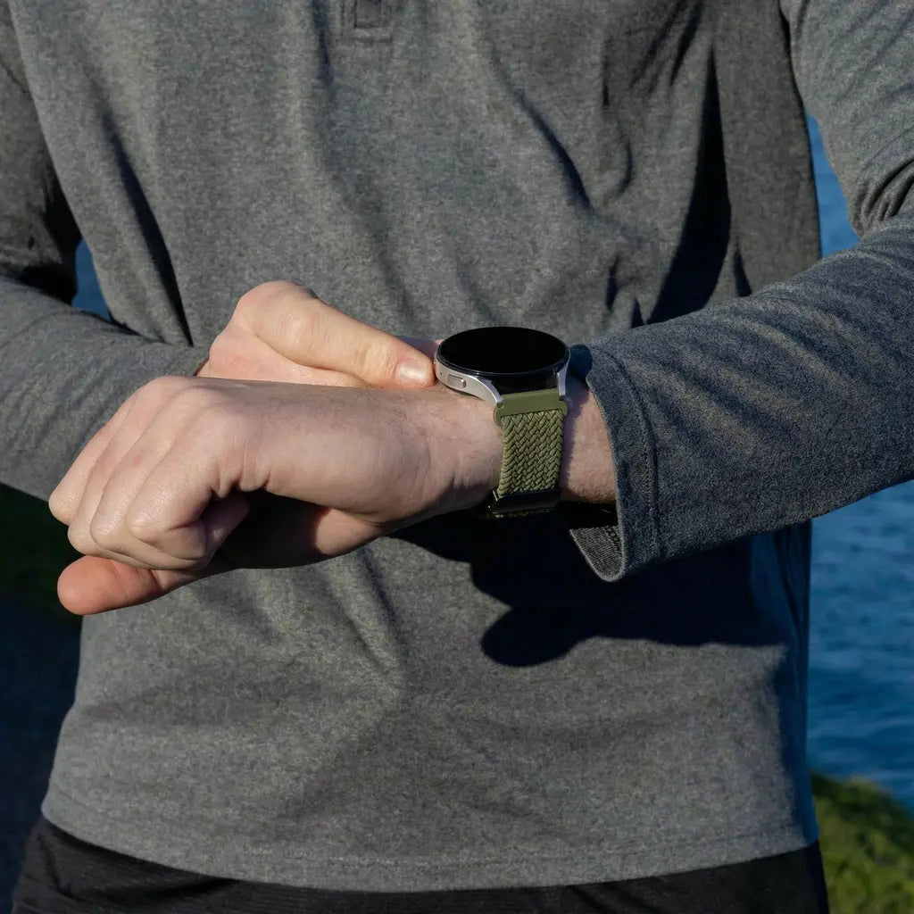 Samsung Galaxy Watch 6 - 44mm gevlochten band met P-buckle (groen)