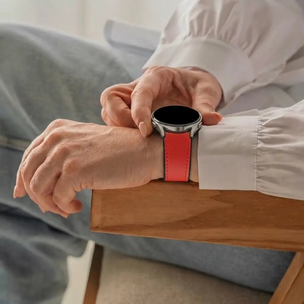 Samsung Galaxy Watch 7 - 40mm Leather Hybrid Strap (Red)
