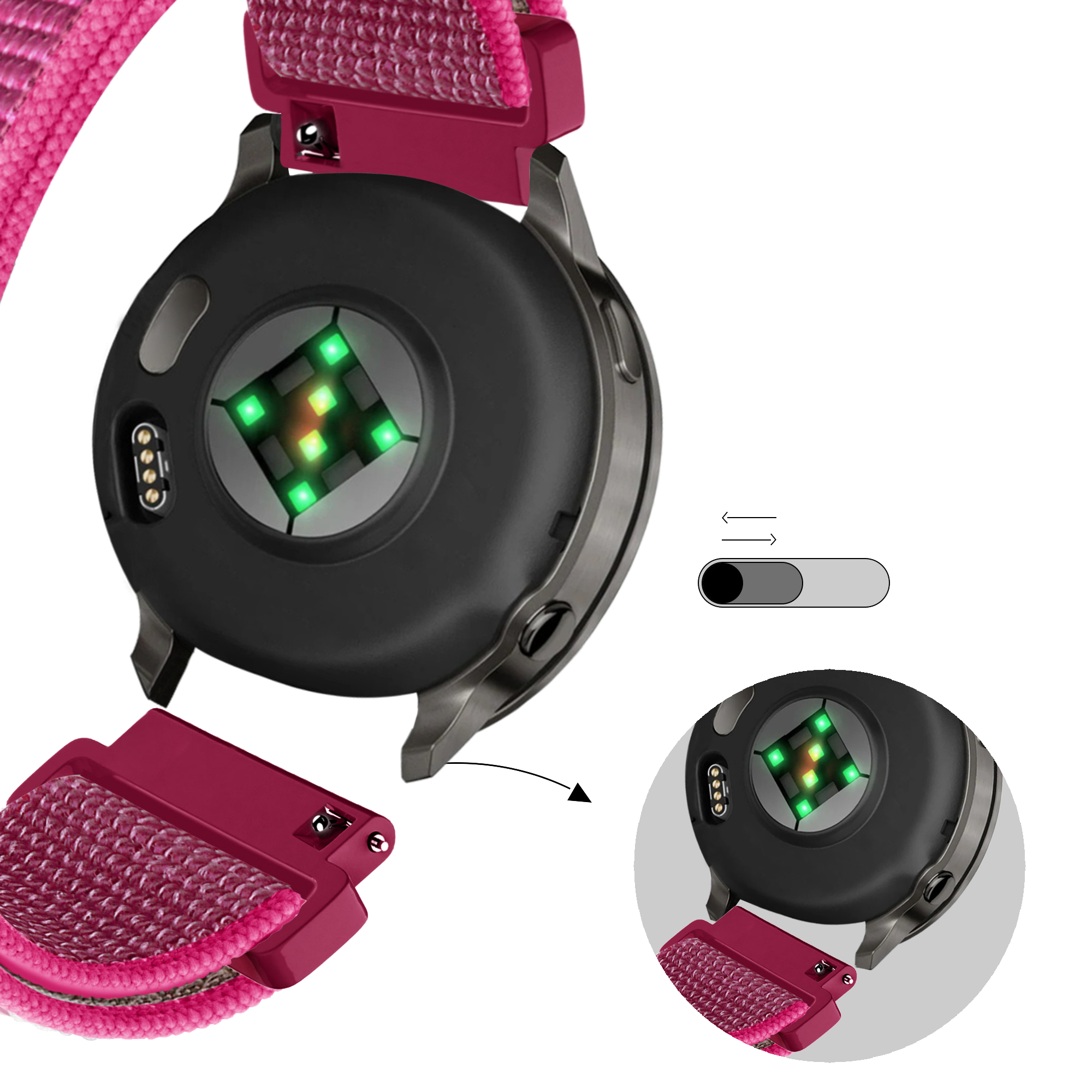 Bandz Garmin Venu 4 - 41mm Nylon Loop Strap (Dragonfruit)