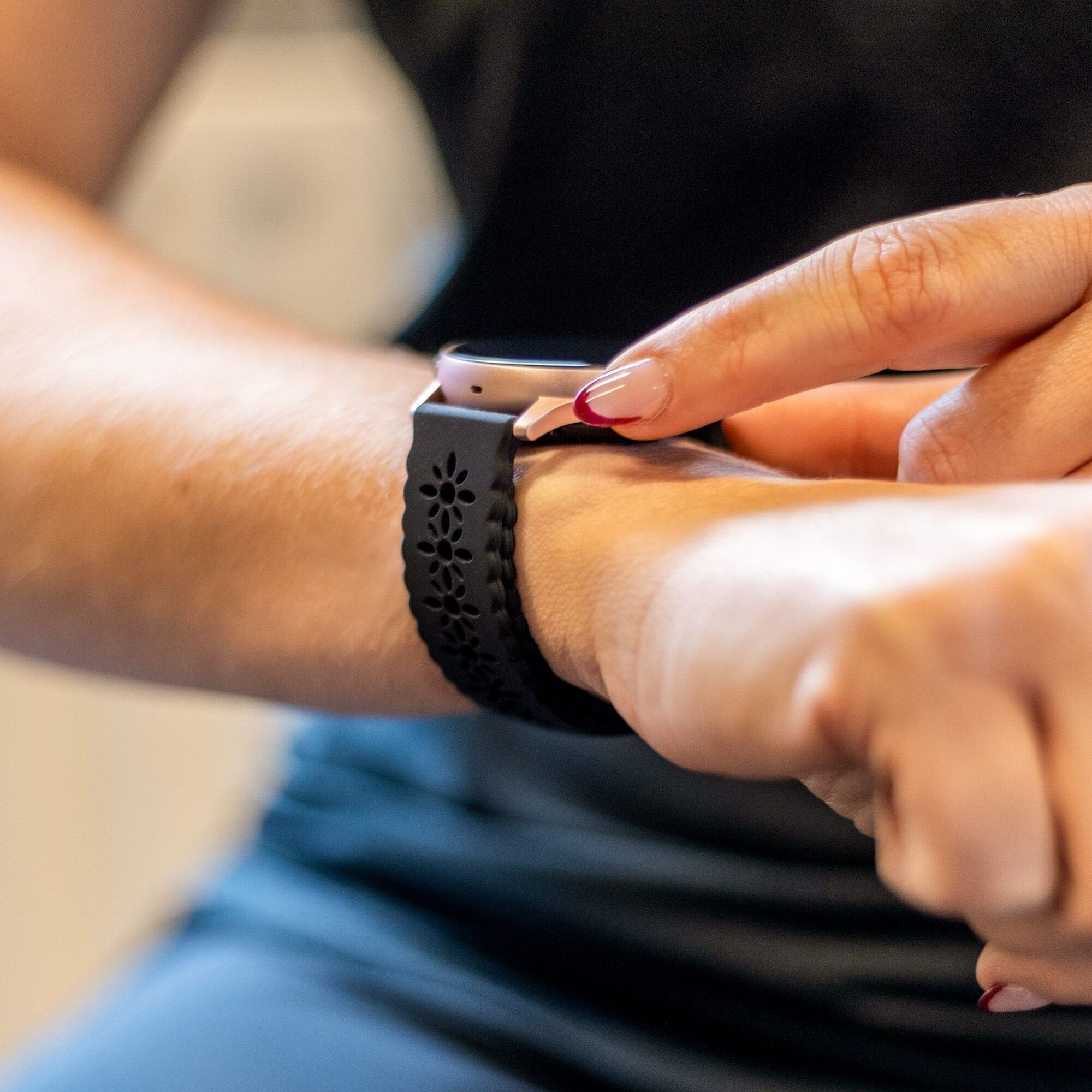 Samsung Gear Sport Silikonarmband mit Muster (Schwarz)