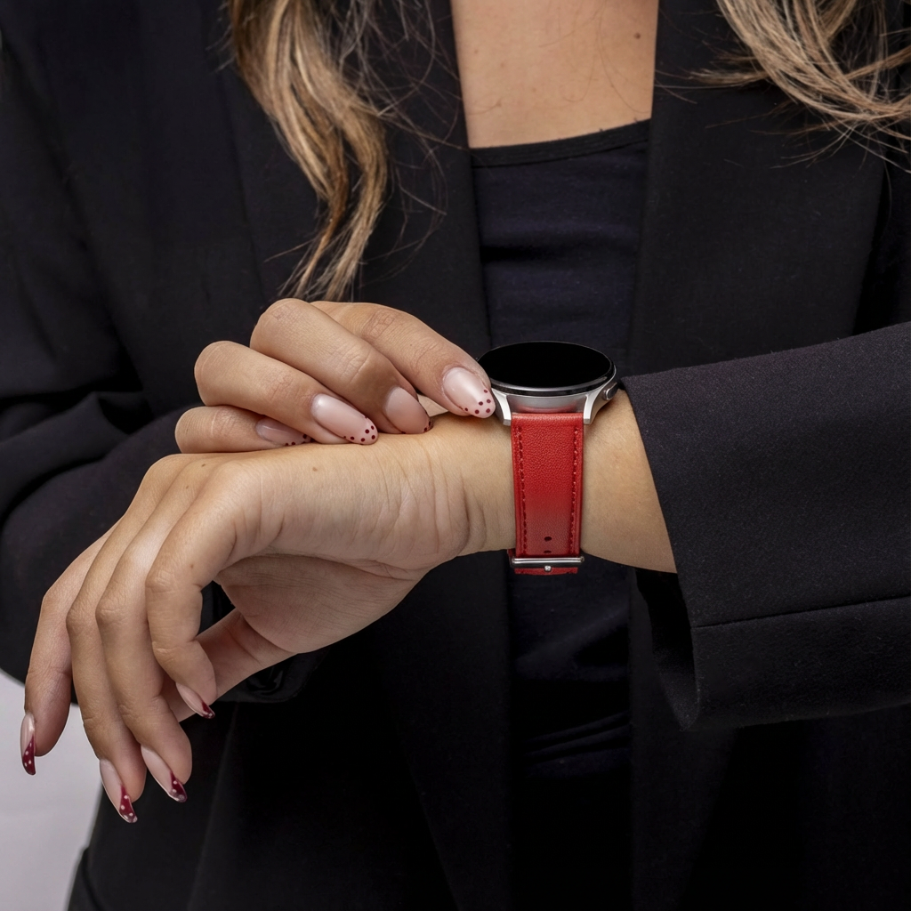 Amazfit Cheetah (Pro) Modern Leather Strap (Red)