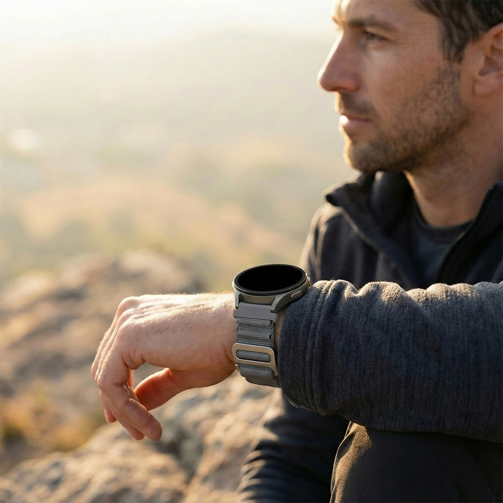 Bandz Suunto 9 Peak Pro Alpine Nylonarmband (Grau)