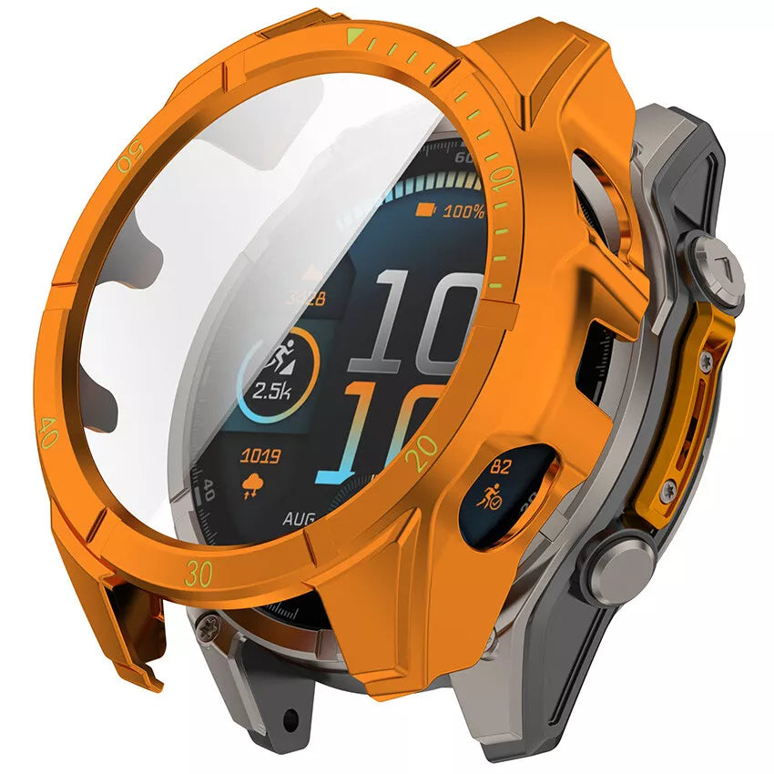 Garmin Fenix 8 - 51mm SOLAR Hartschale mit Glass (Orange/Grün)