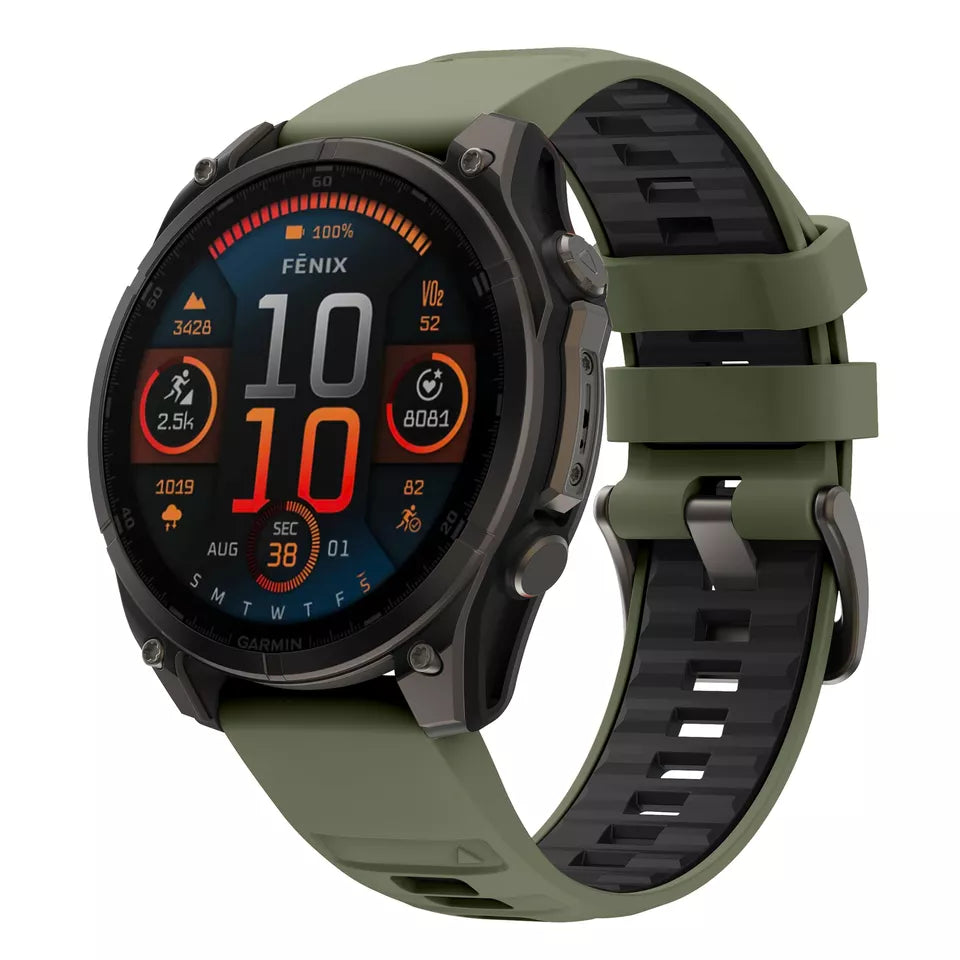 Garmin Descent MK1 Sportarmband mit Schnalle (Olivgrün/Schwarz)
