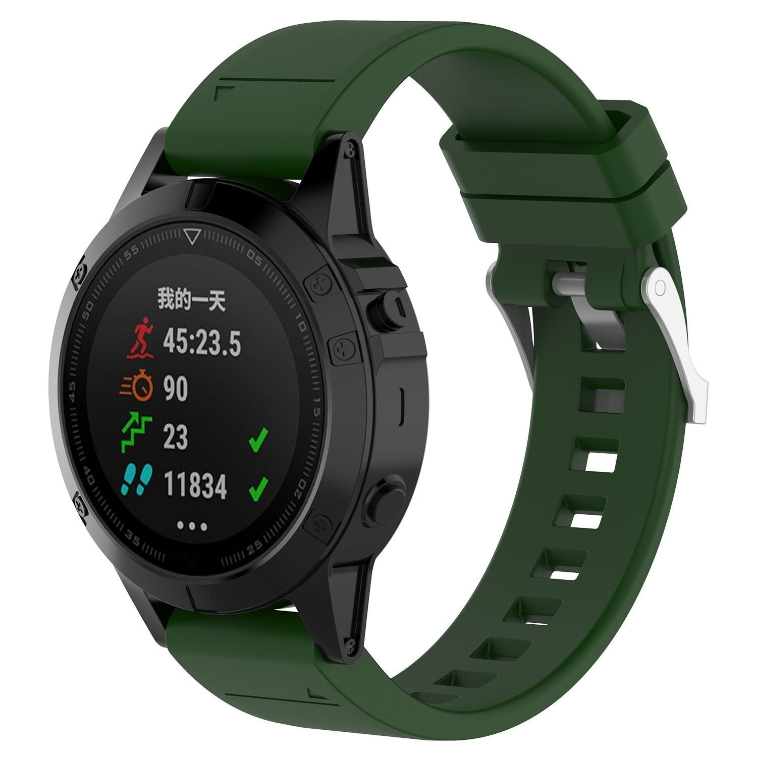 Garmin MARQ Glossy Silicone Strap (Army Green)