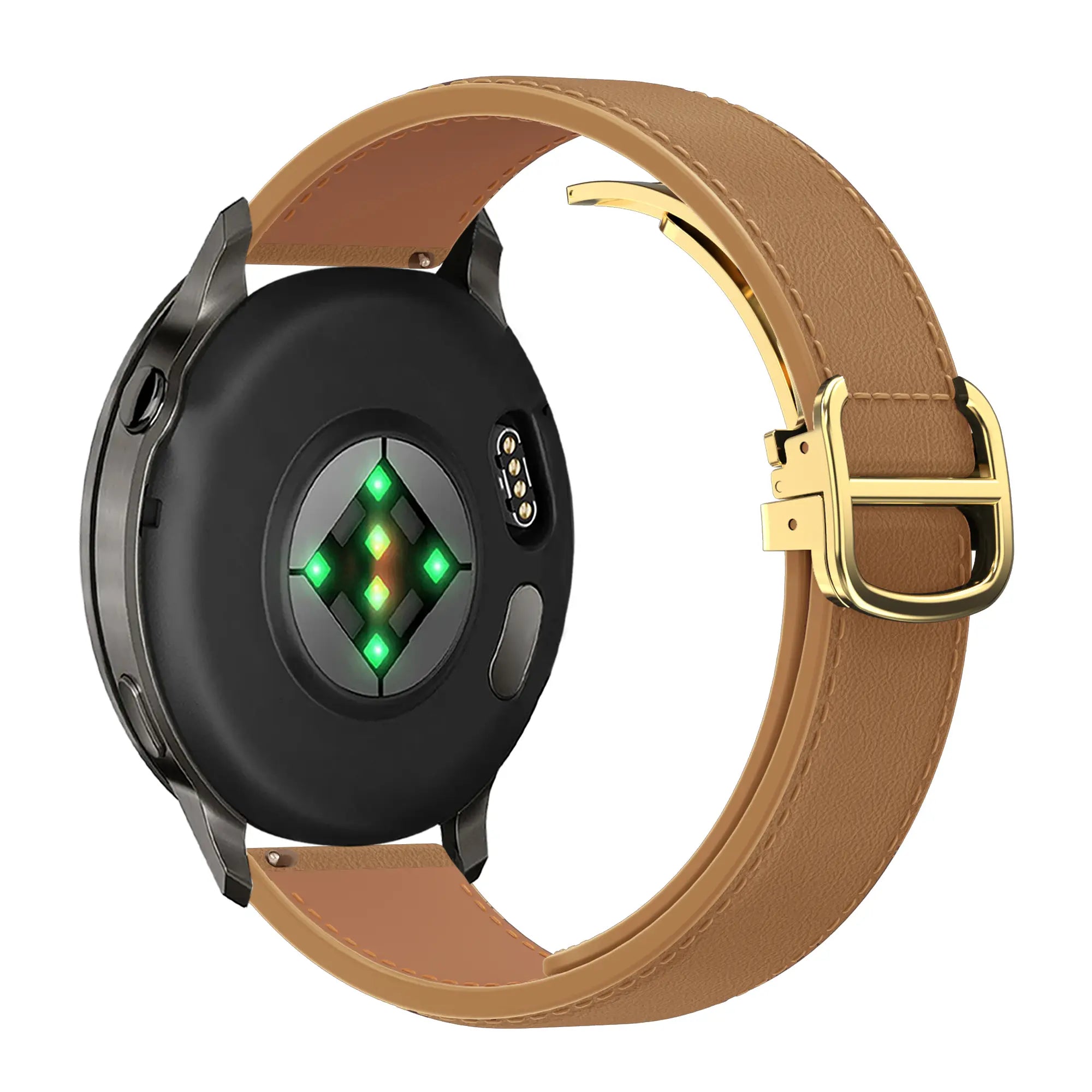 Bandz Garmin Vivomove Style Lederarmband 'D-Type' (Milk Tea)