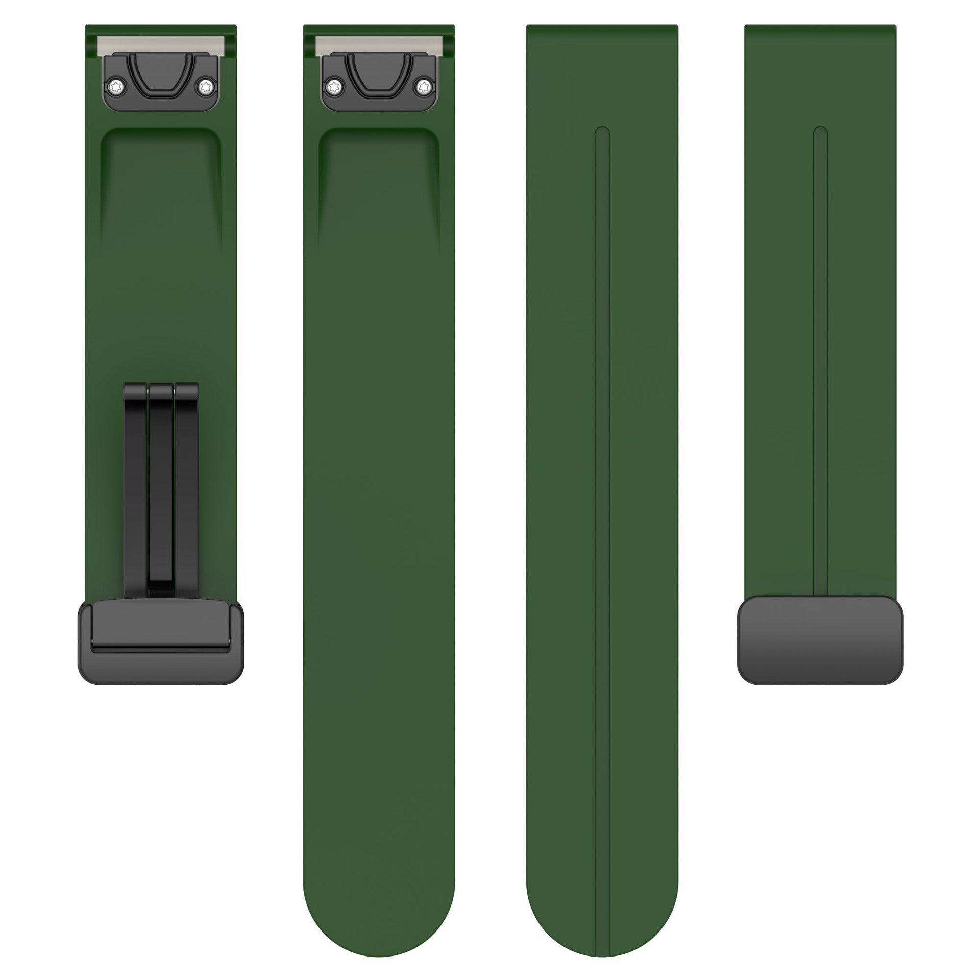 Garmin Quatix 8 Pro - 47mm D-Buckle Silicone Strap (Army Green)