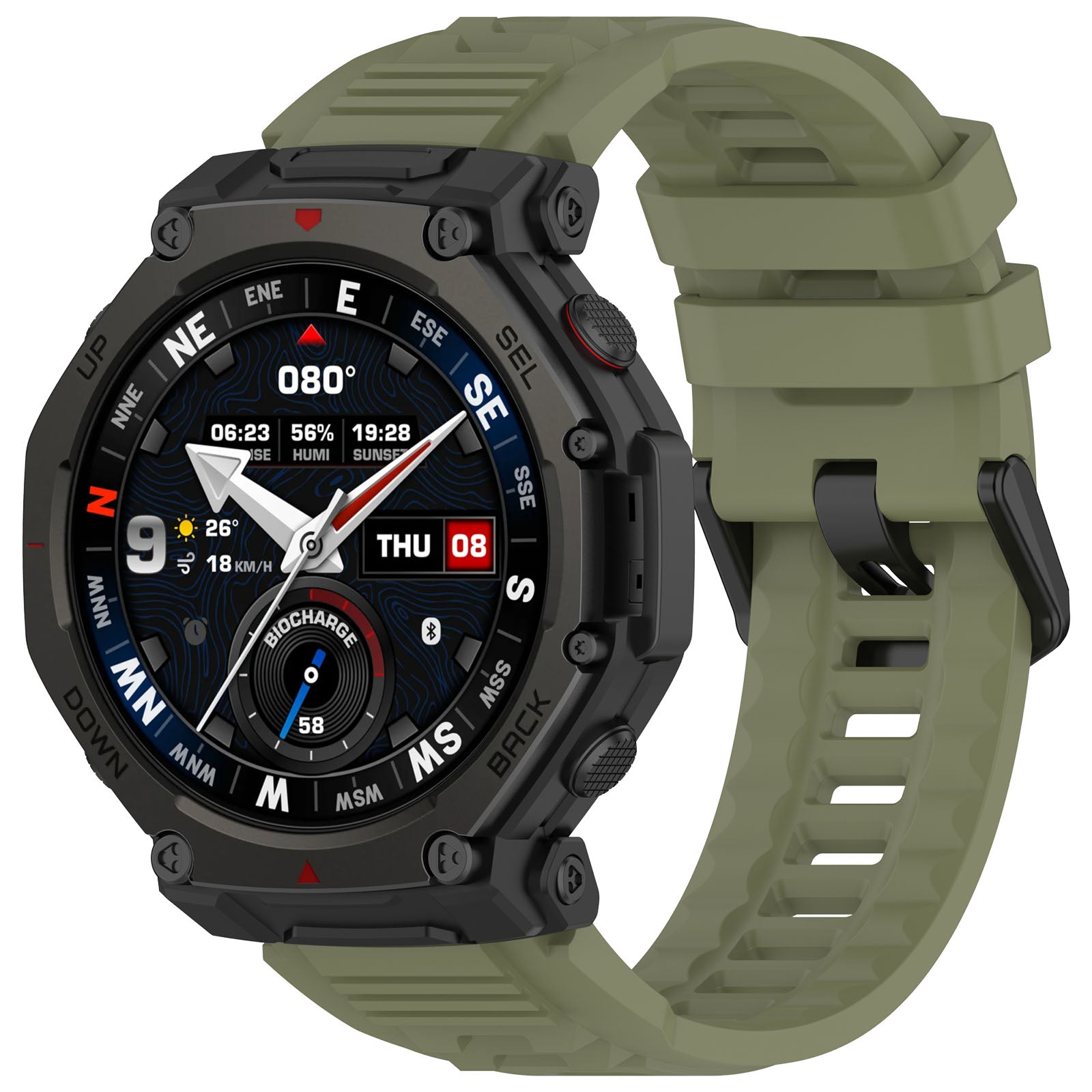 Amazfit T-Rex 3 Pro - 48mm Silikonarmband (Dunkelgrün)