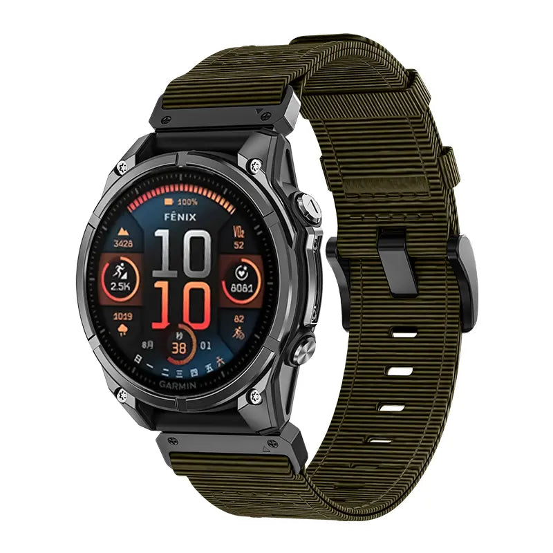 Garmin Quatix 8 Pro - 47mm Premium Nylon Schnallenarmband (Grün)