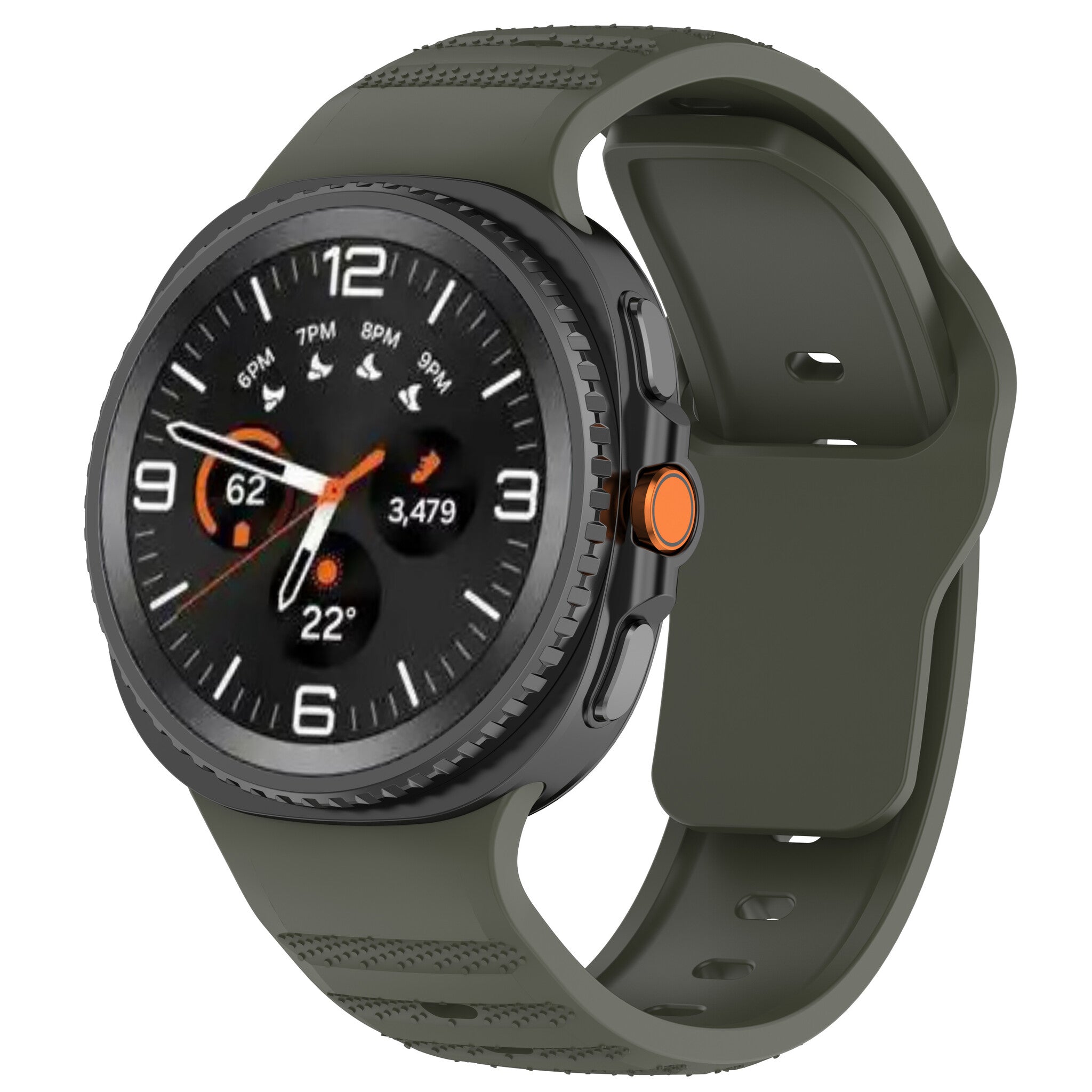 Samsung Galaxy Watch 8 - 44mm Outdoor Silikonarmband (Dunkel Grün)