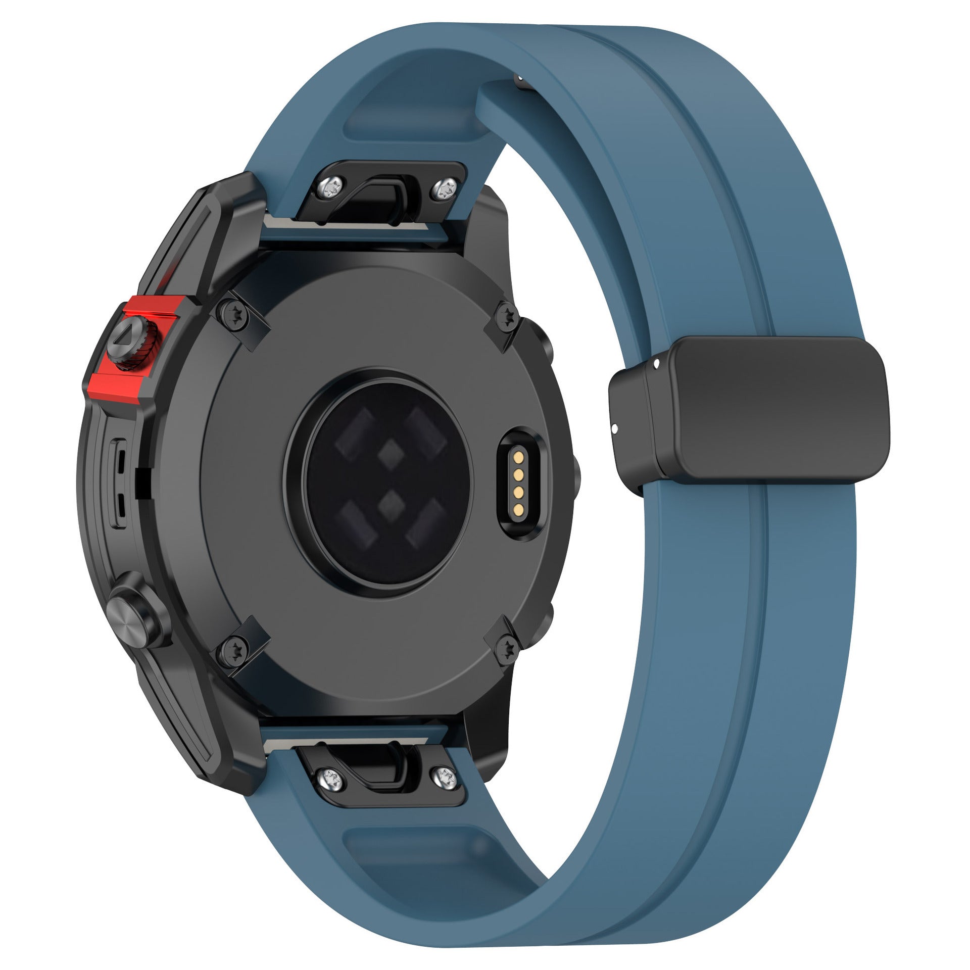 Garmin Instinct 3 - 45mm D-Schnalle Silikonarmband (Grau/Blau)