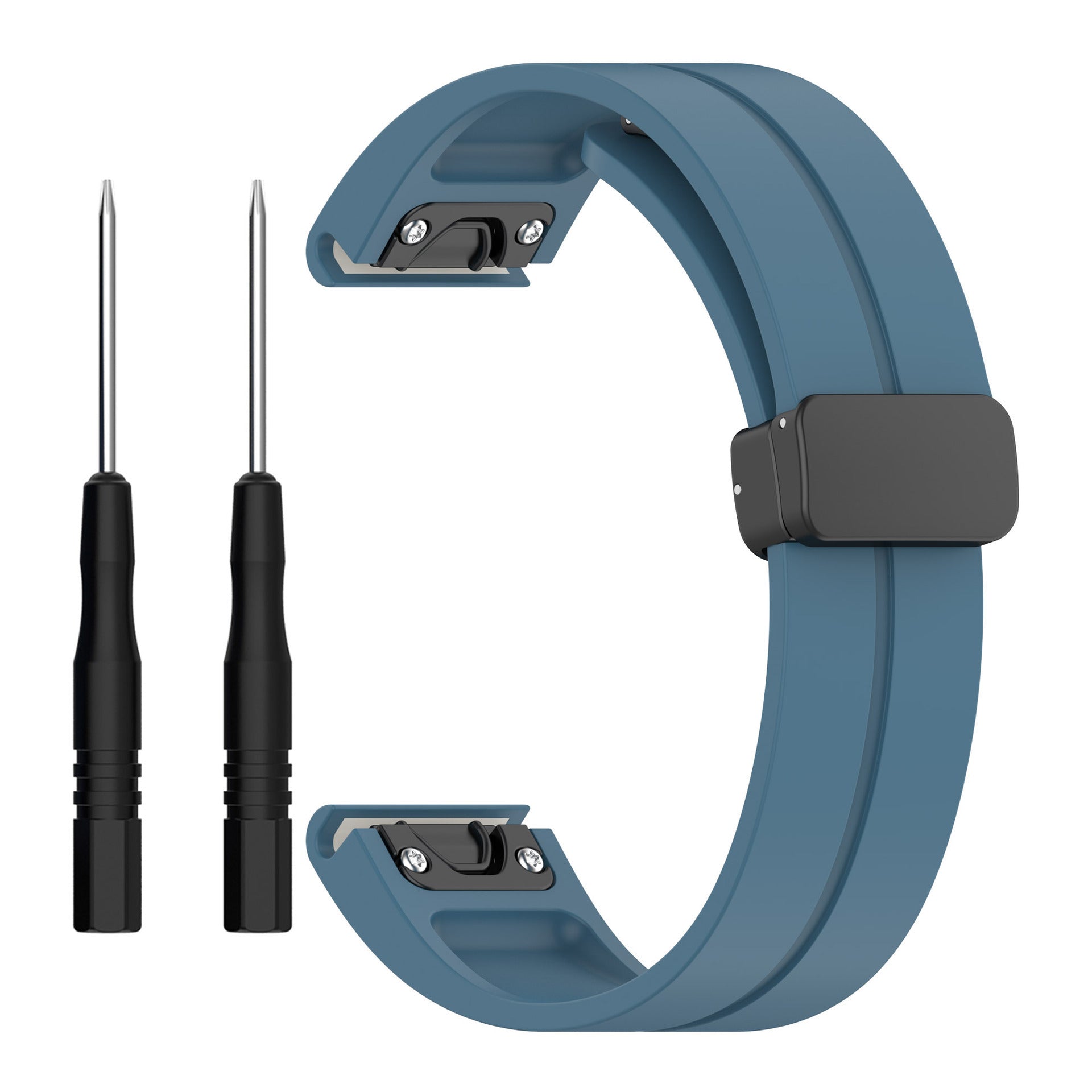 Garmin Instinct 3 - 45mm D-Schnalle Silikonarmband (Grau/Blau)