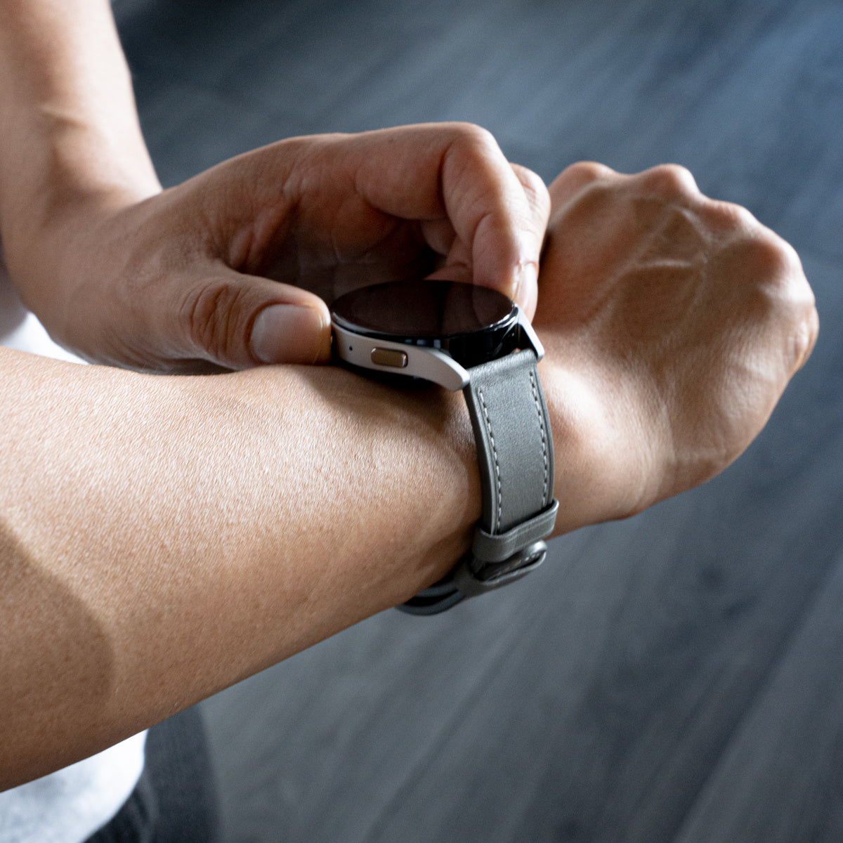 Amazfit GTR Mini Modernes Lederarmband (Grau)