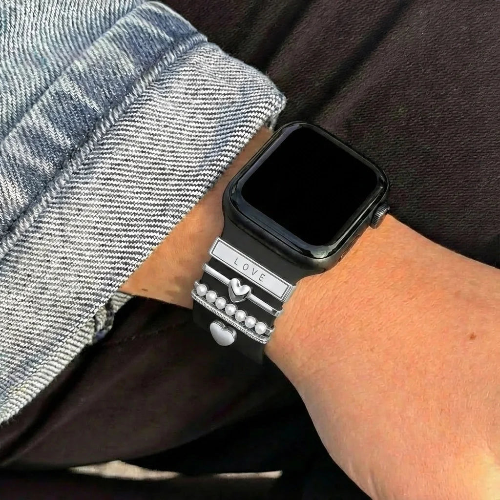 Anhänger für dein Apple Watch Armband - Hearts (Silber)