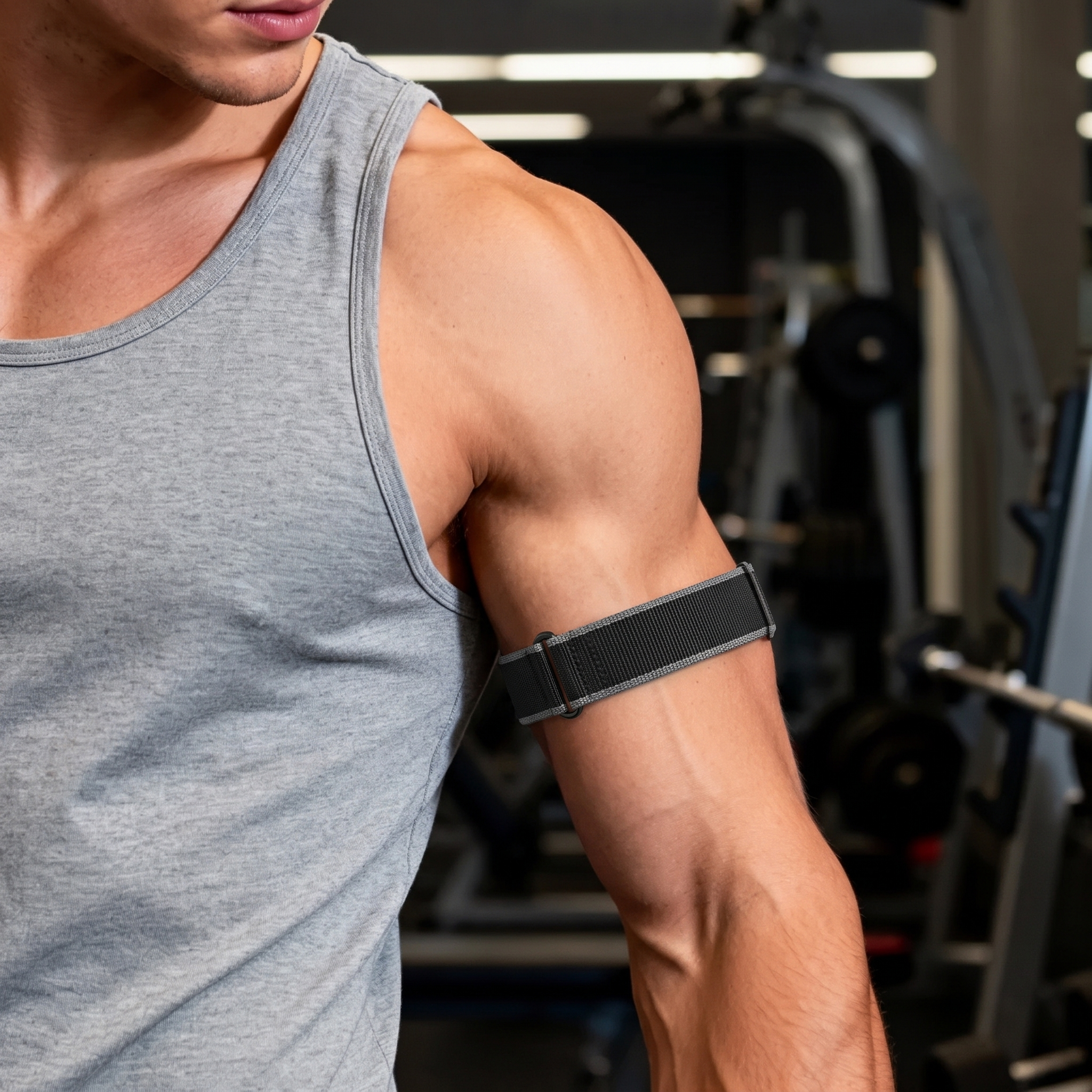 Bandz Garmin Cirqa Nylon Strap for Biceps (Charcoal)
